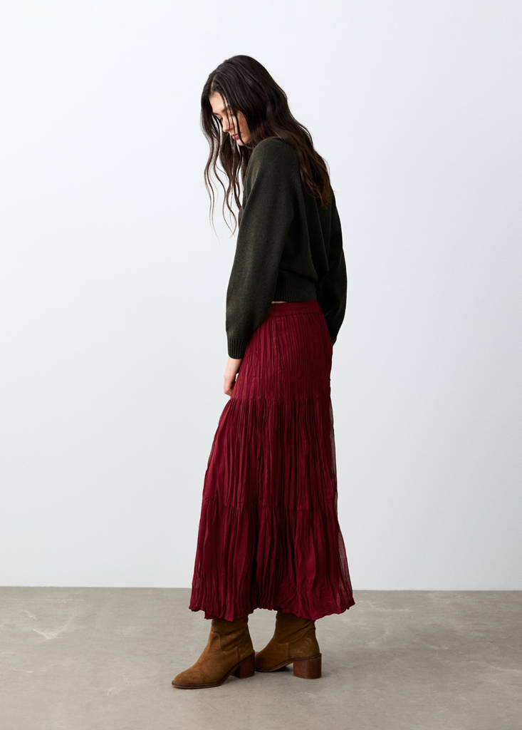 Flowy long skirt — Red