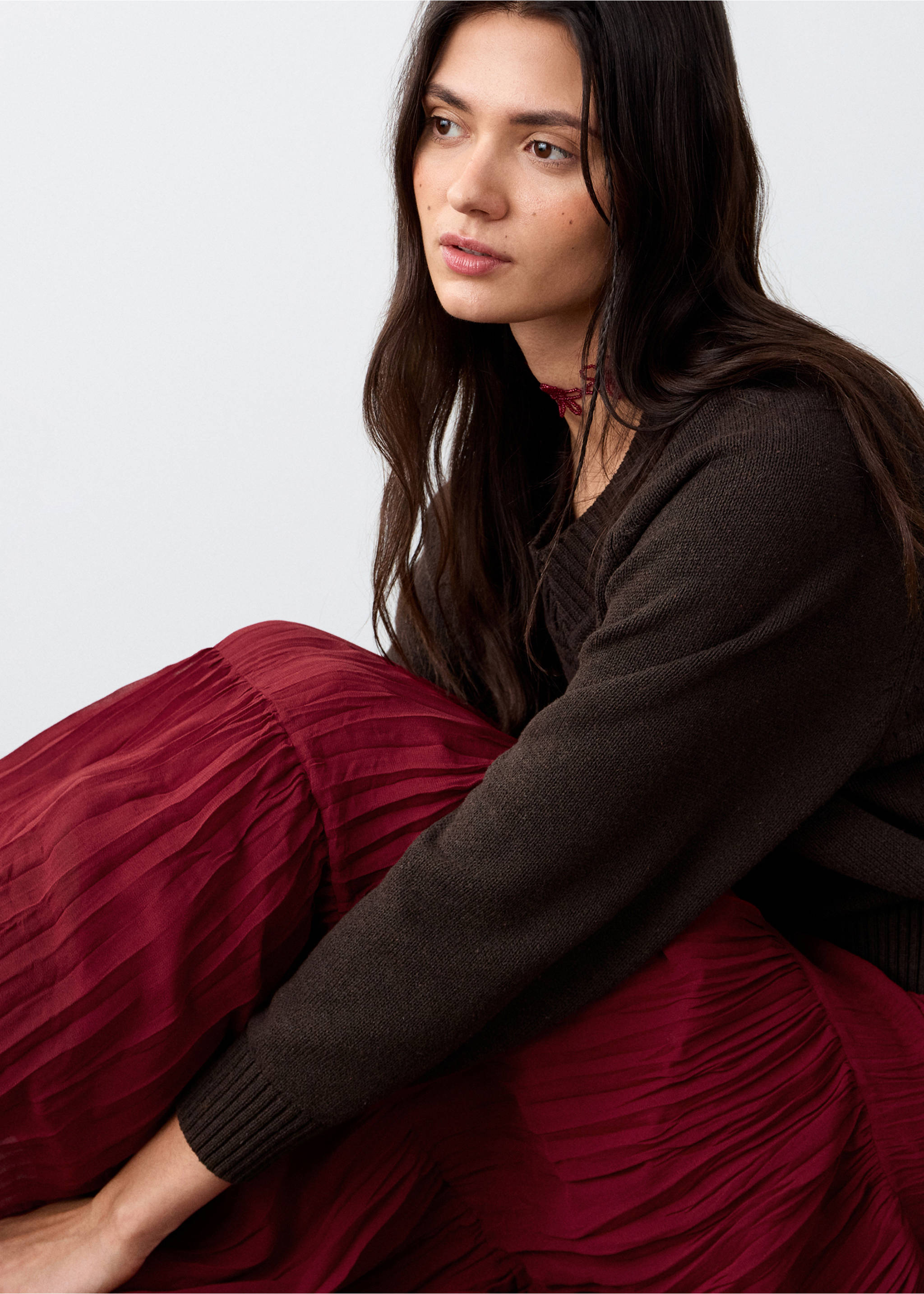 Falda larga fluida - Detalle del artículo 5, Rojo. Ref: 27053736-00.