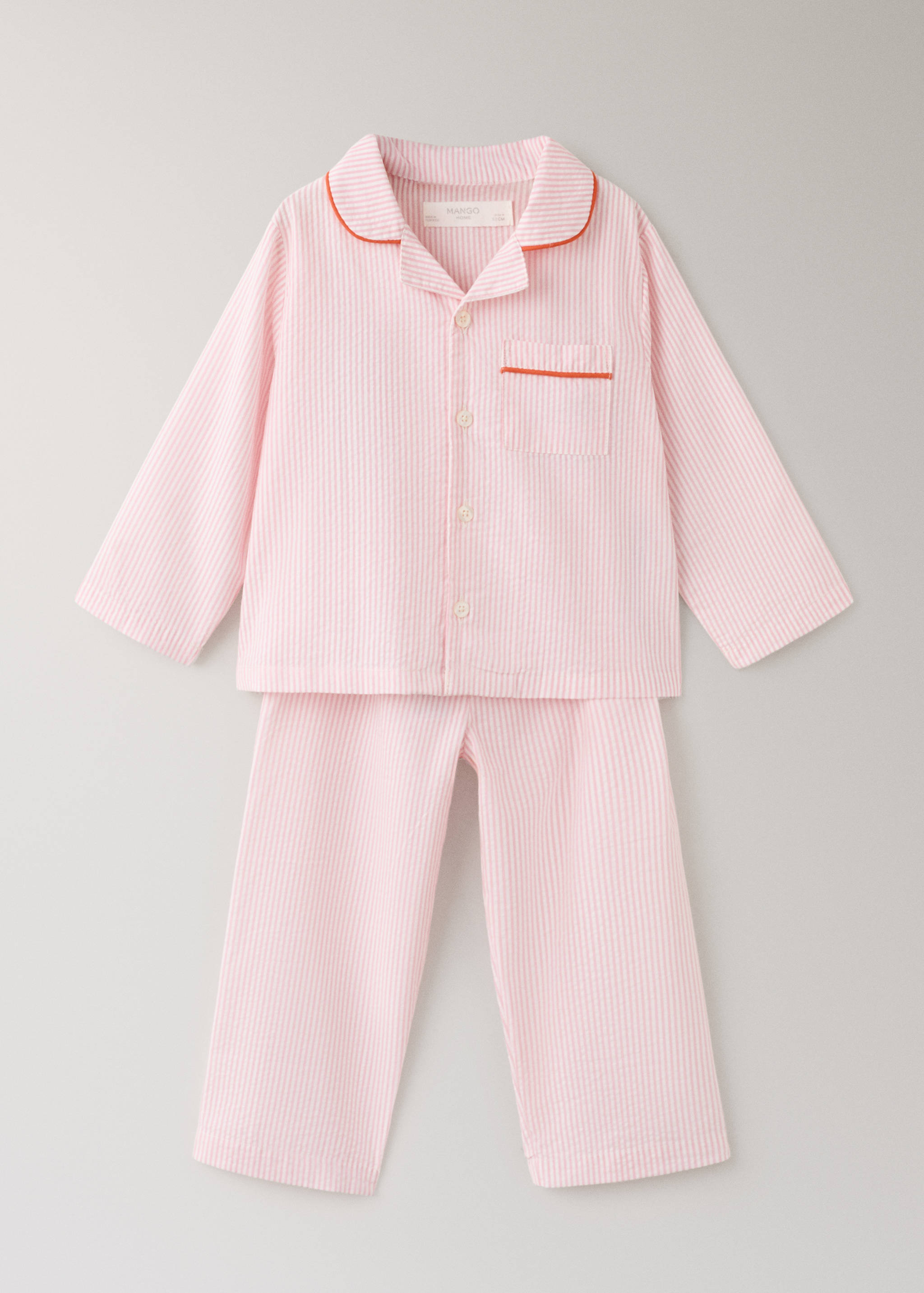 Children's two-piece seersucker cotton striped pyjamas - Article without model