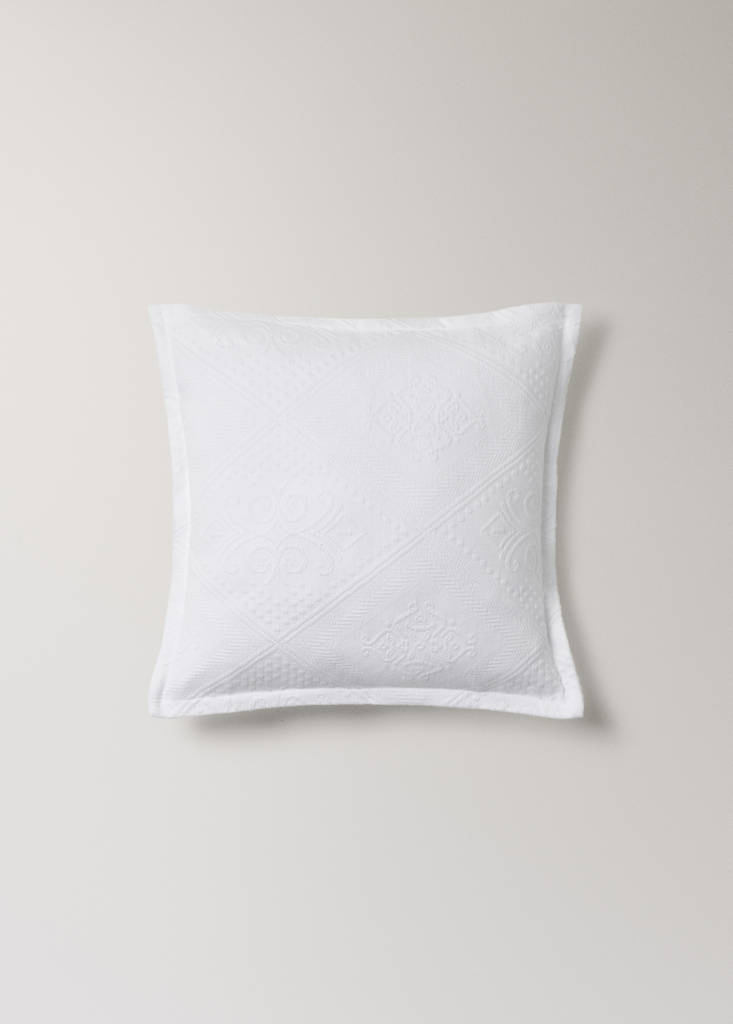 Pre-shrunk jacquard cushion cover 300 g, 50x50 cm — White