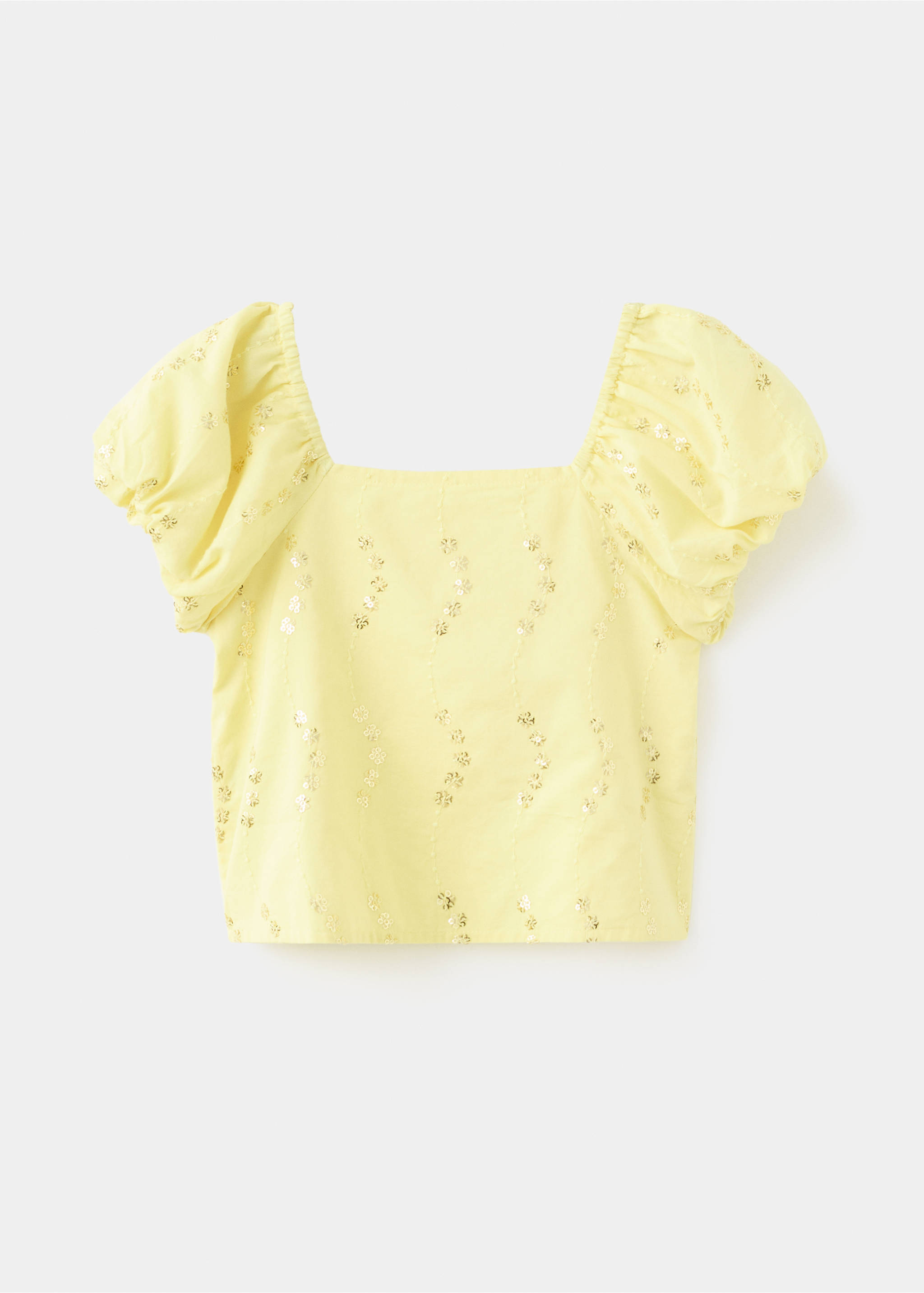 Chemisier coton à fleurs - Article sans modèle, Citron vert. Ref: 27054043-00.