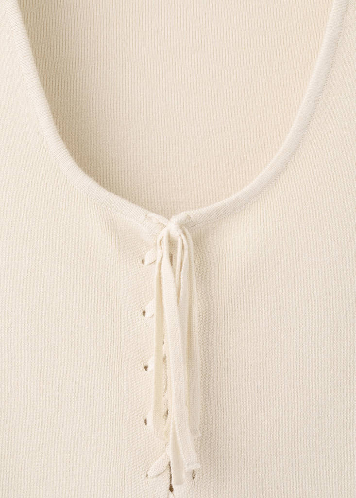 Top with bow closure — Sand