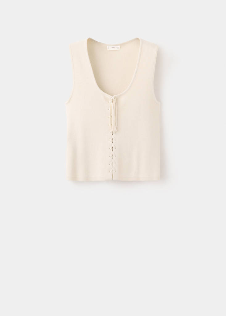 Top with bow closure — Sand