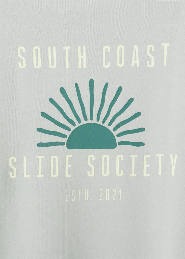 Printed cotton sweatshirt — Aqua Green