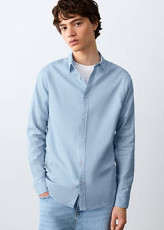 Straight linen shirt — Sky Blue 1