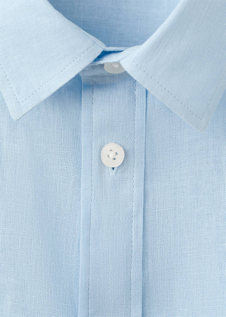 Straight linen shirt — Sky Blue