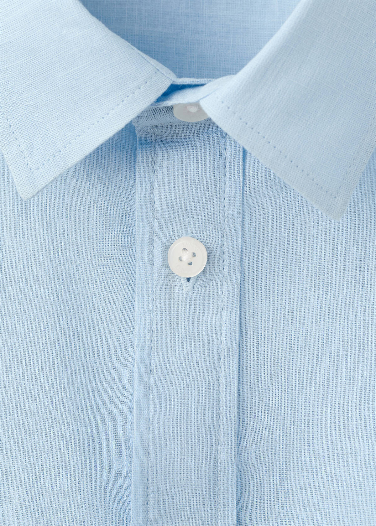 Straight linen shirt — Sky Blue