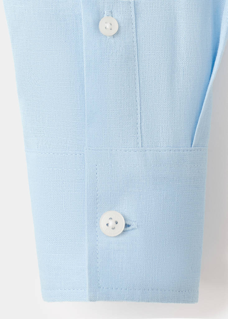 Straight linen shirt — Sky Blue