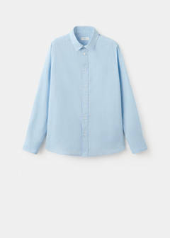 Straight linen shirt — Sky Blue 3