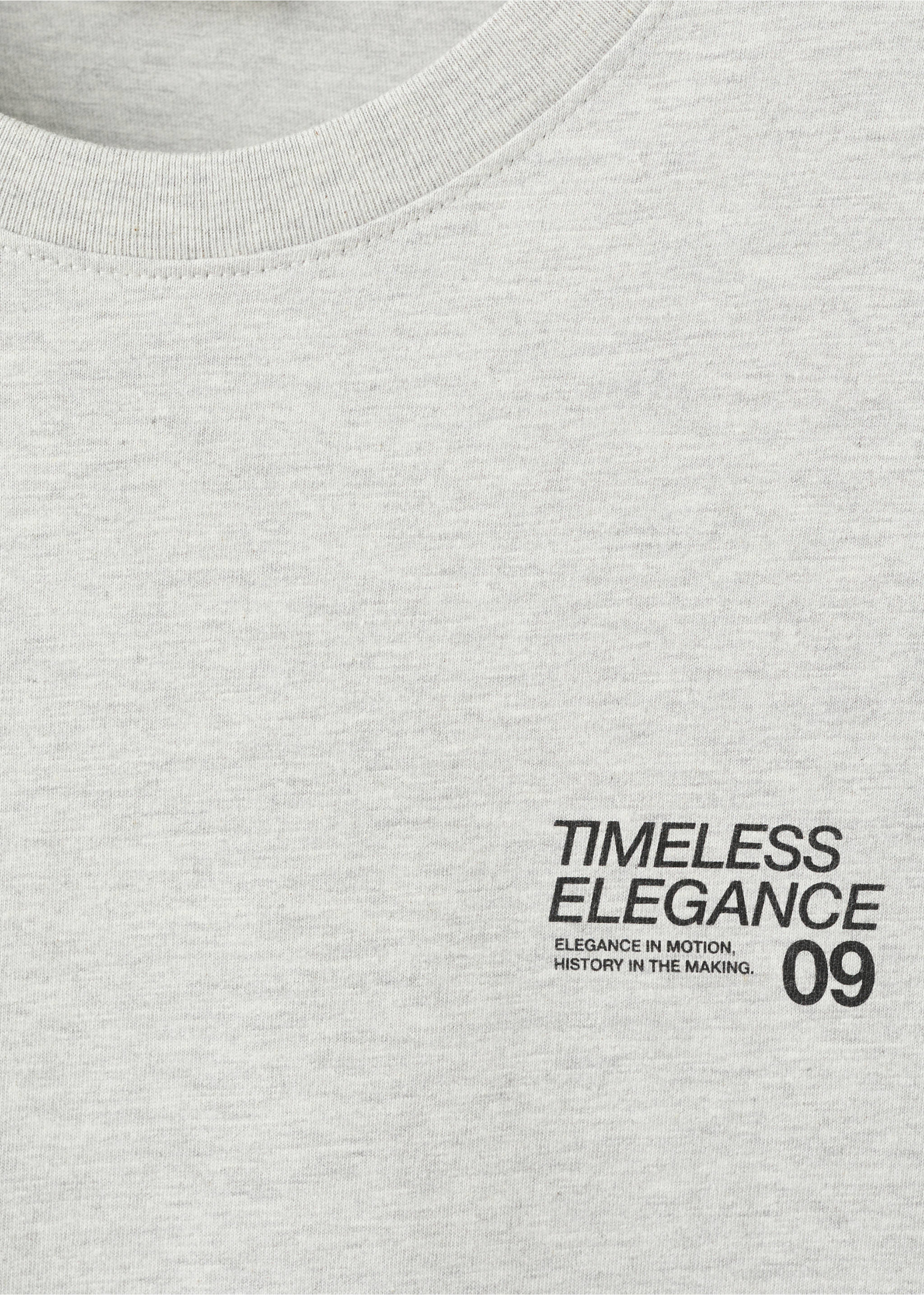 Printed cotton-blend t-shirt - Details of the article 8, Medium Heather Grey. Ref: 27054053-00.