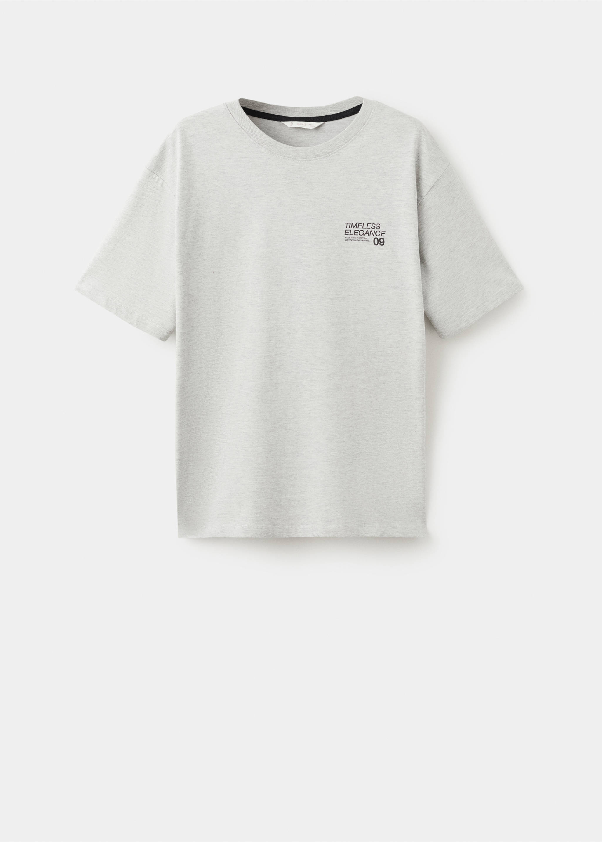 T-shirt en coton imprimé - Article sans modèle, Gris chiné moyen. Ref: 27054053-00.