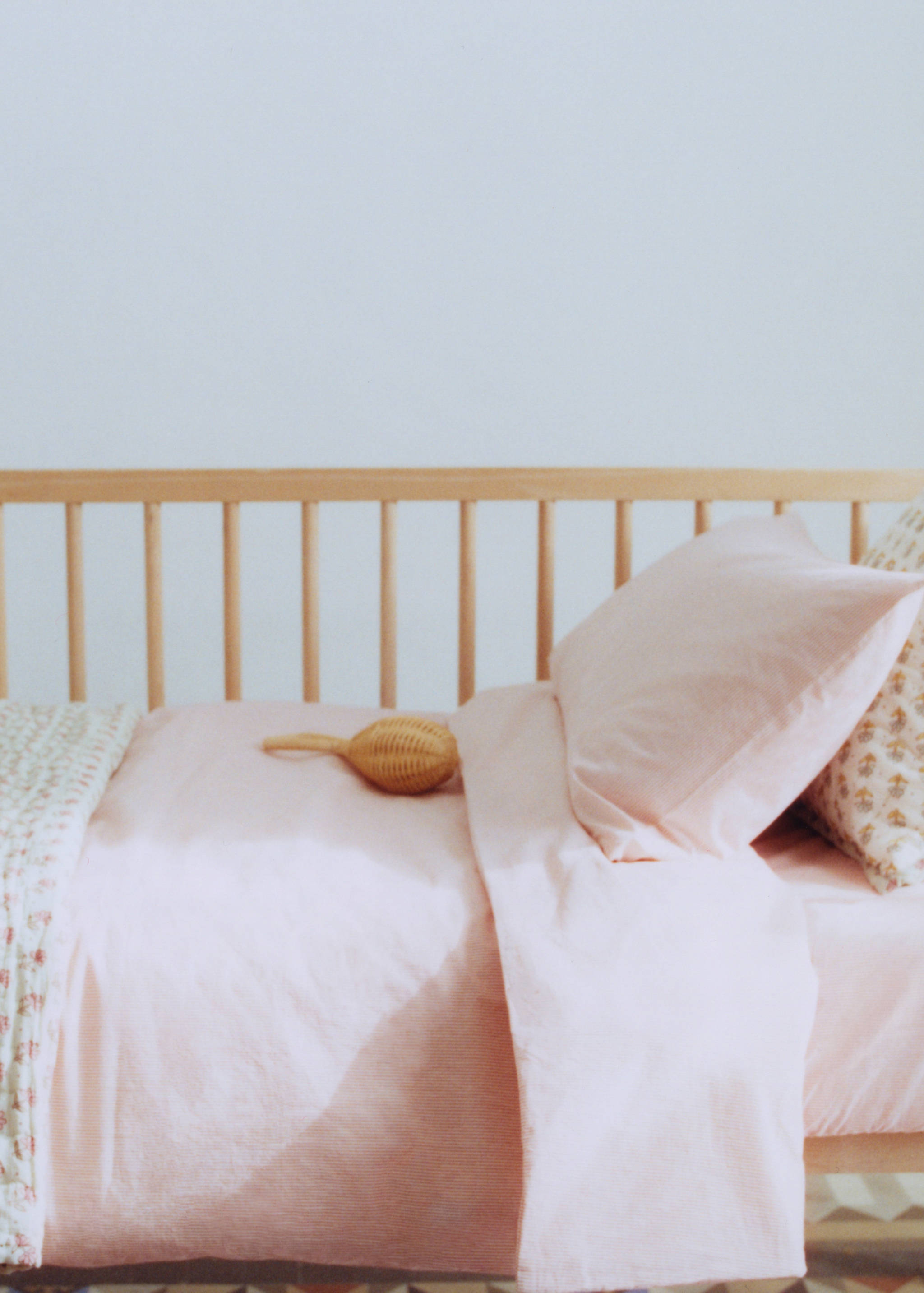 Housse de couette pour berceau à fines rayures, en coton avec fil teint - Détail de l'article 6