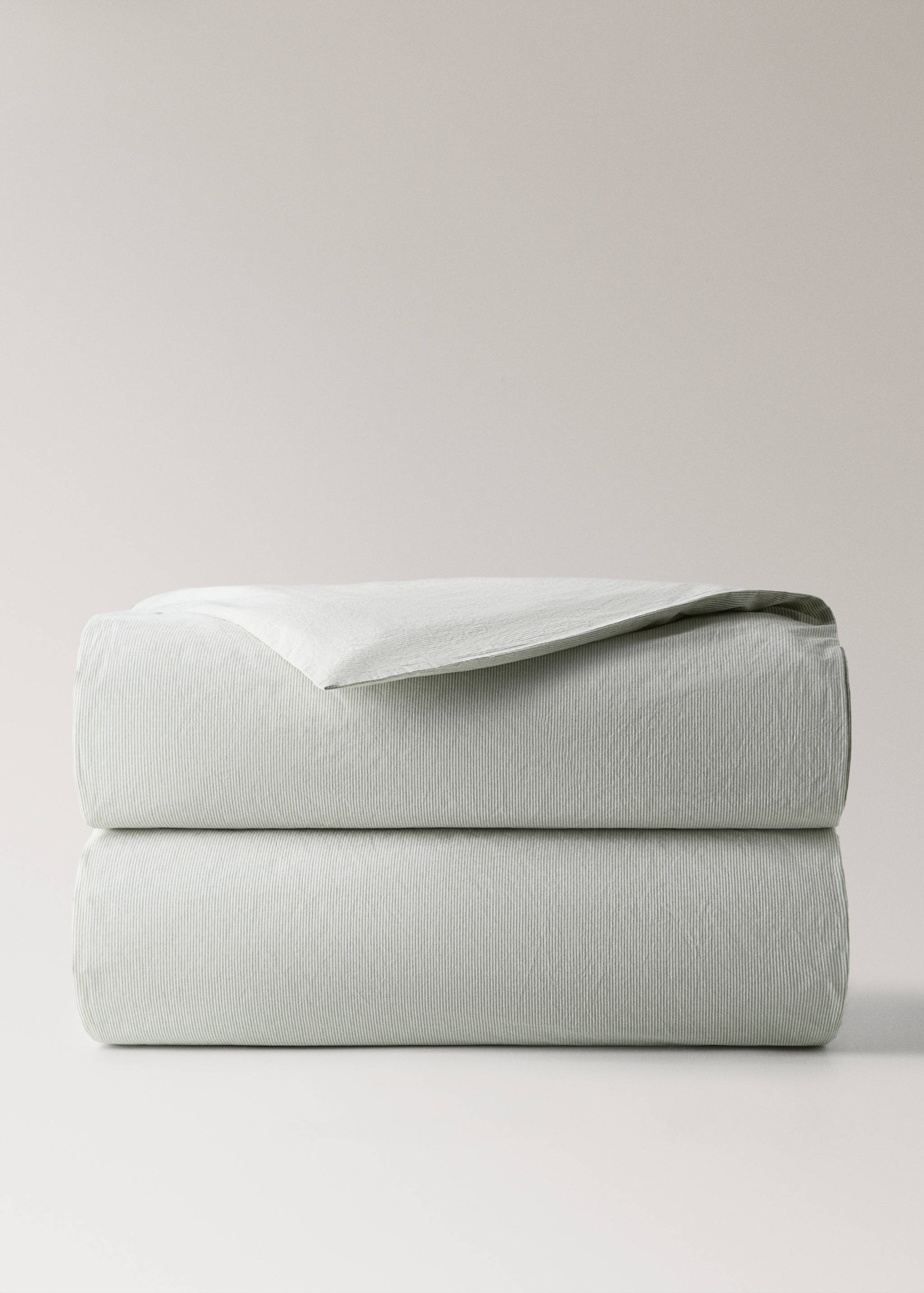 Cot bed duvet cover with fine striped yarn-dyed cotton - Article without model