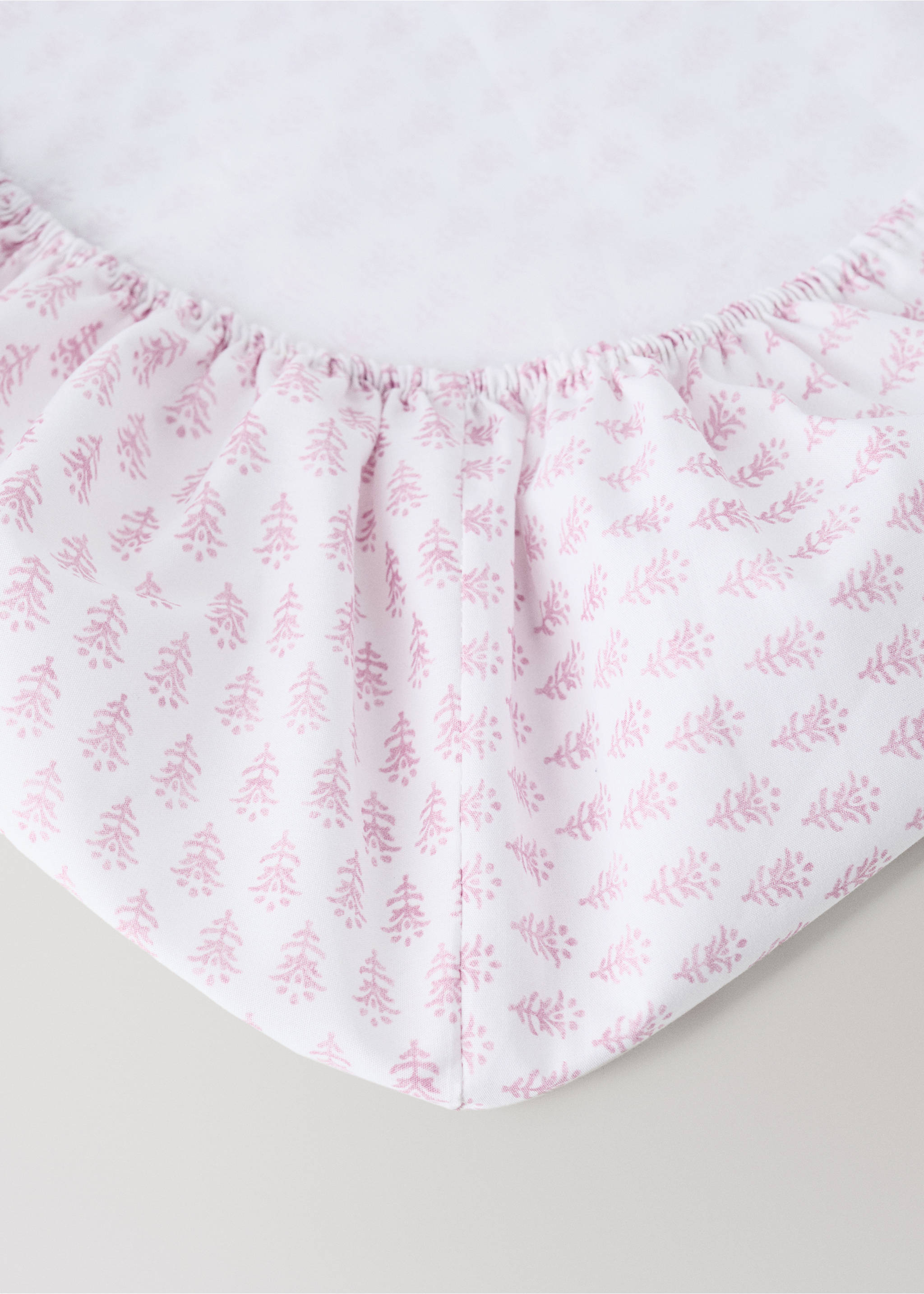 Drap-housse enfant percale de coton mini fleur lit 90 cm - Détail de l'article 1, Rose. Ref: 27054058-00.