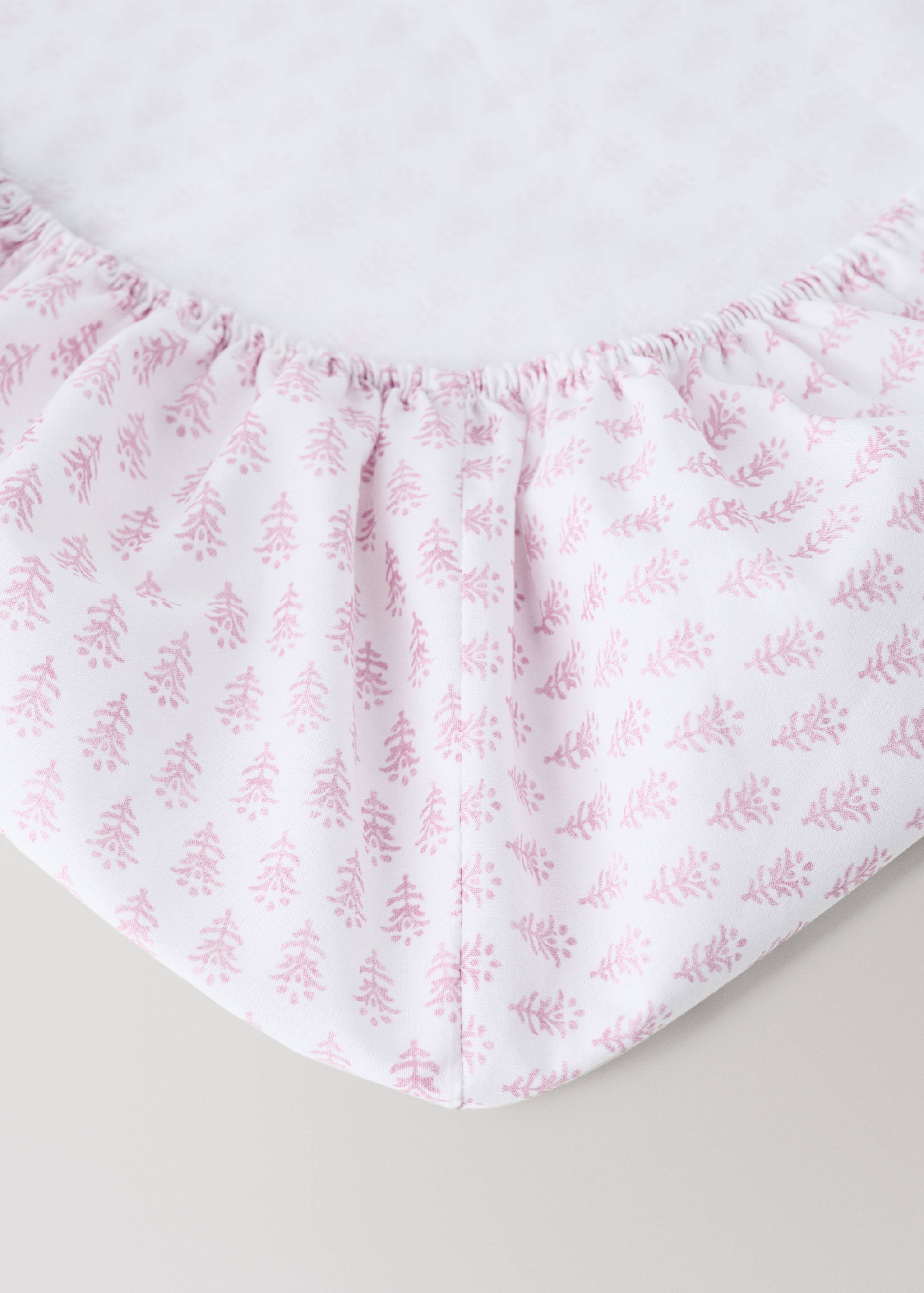 Drap-housse enfant percale de coton mini fleur lit 90 cm - Détail de l'article 1