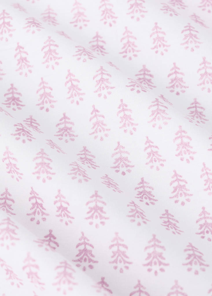 Kinder-Spannbettlaken aus Baumwollperkal mit Mini-Blumenmuster für ein 90 cm breites Bett — Rosa
