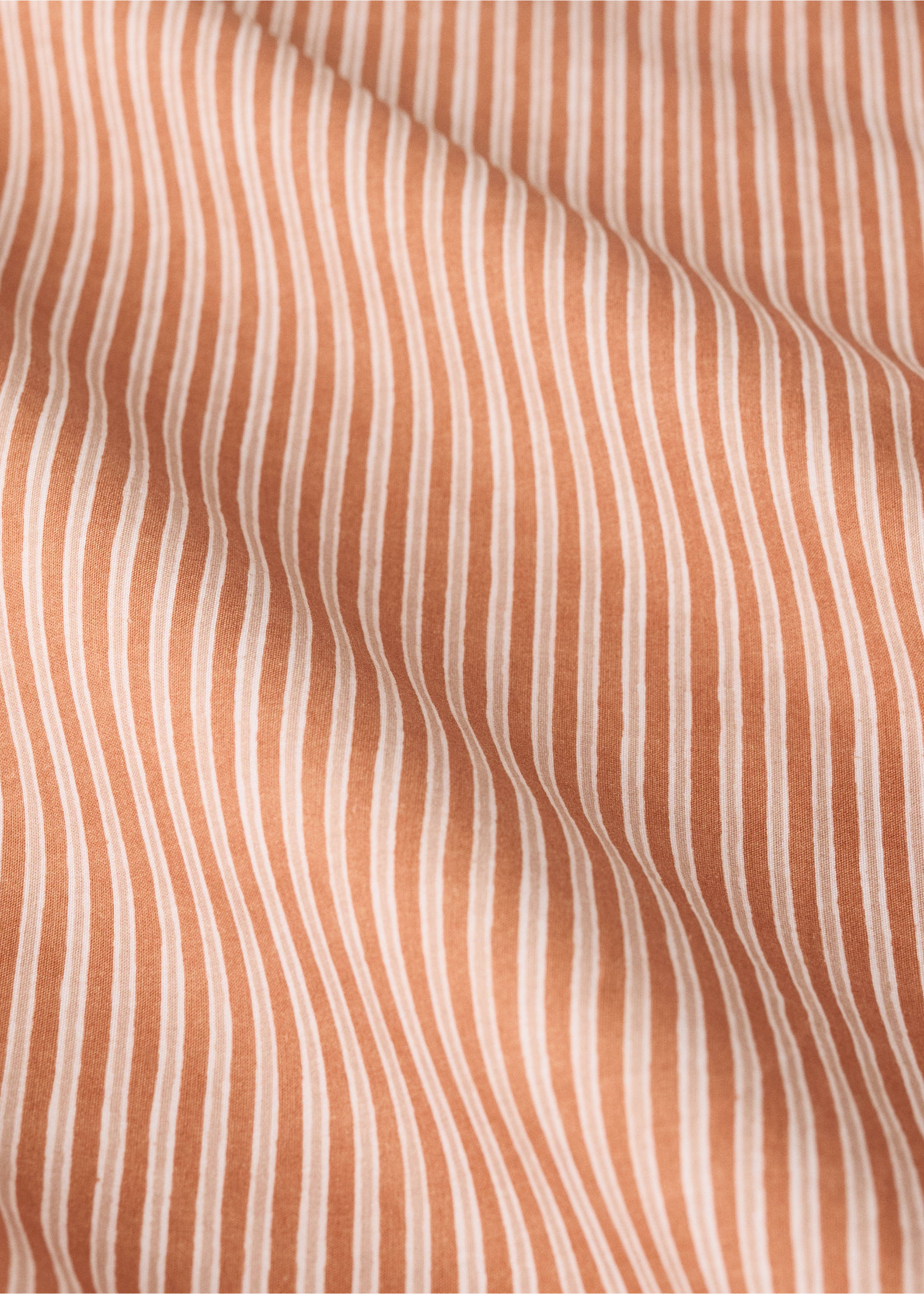 Children's cotton percale striped duvet cover for a 90 cm bed - Details of the article 1, Russet. Ref: 27054060-00.