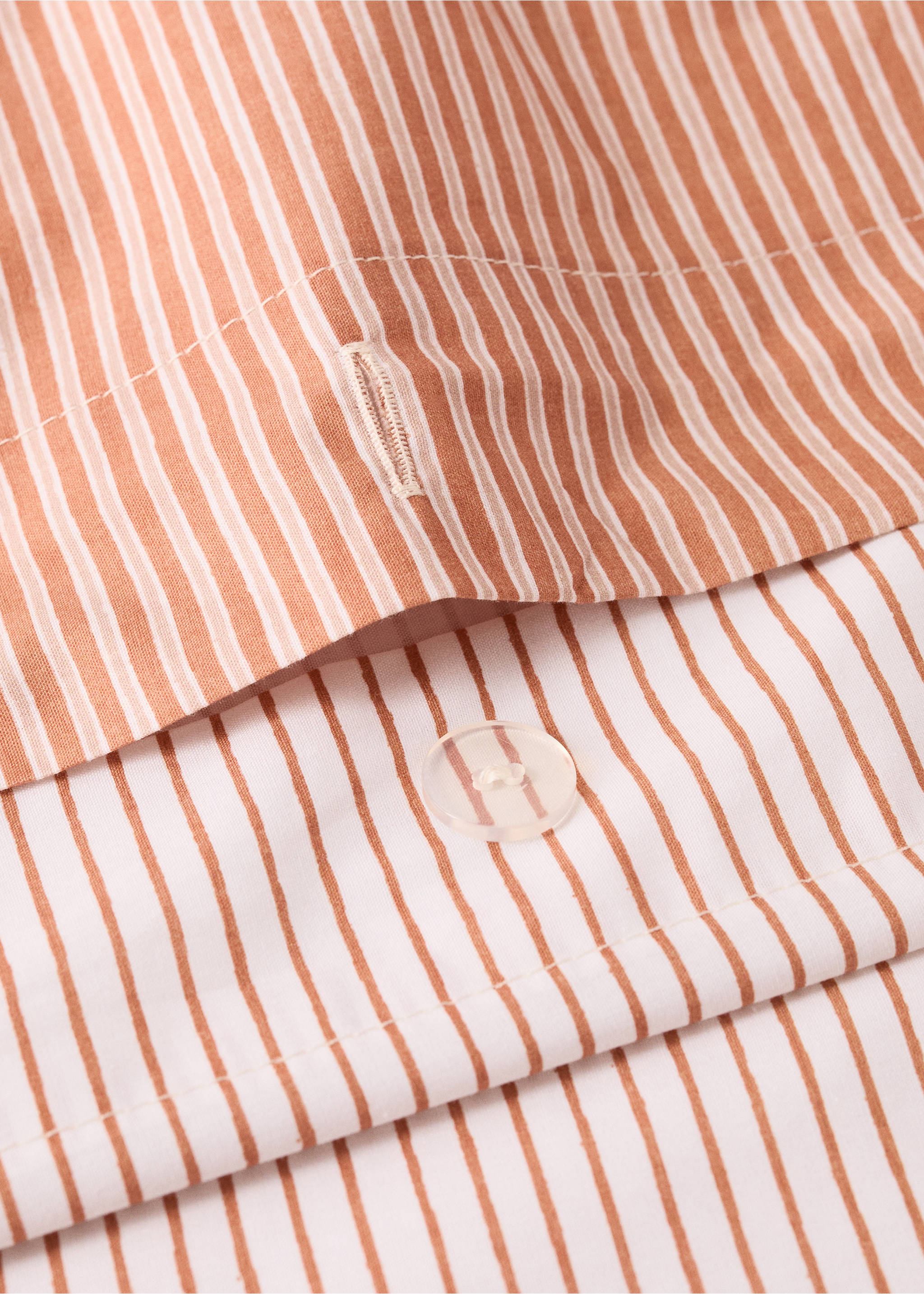 Children's cotton percale striped duvet cover for a 90 cm bed - Details of the article 2, Russet. Ref: 27054060-00.