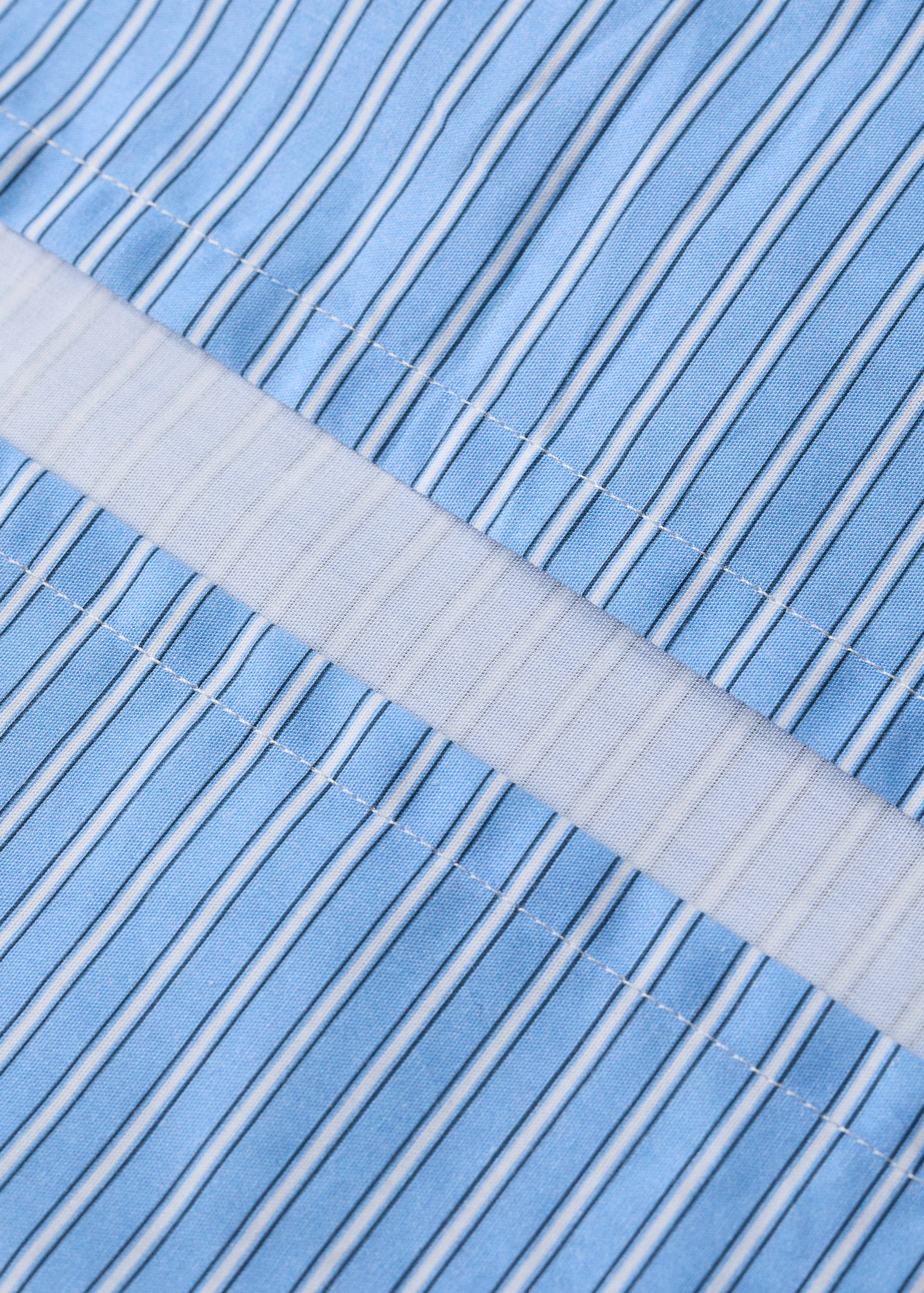 Cot duvet cover in shirting stripe percale - Details of the article 1