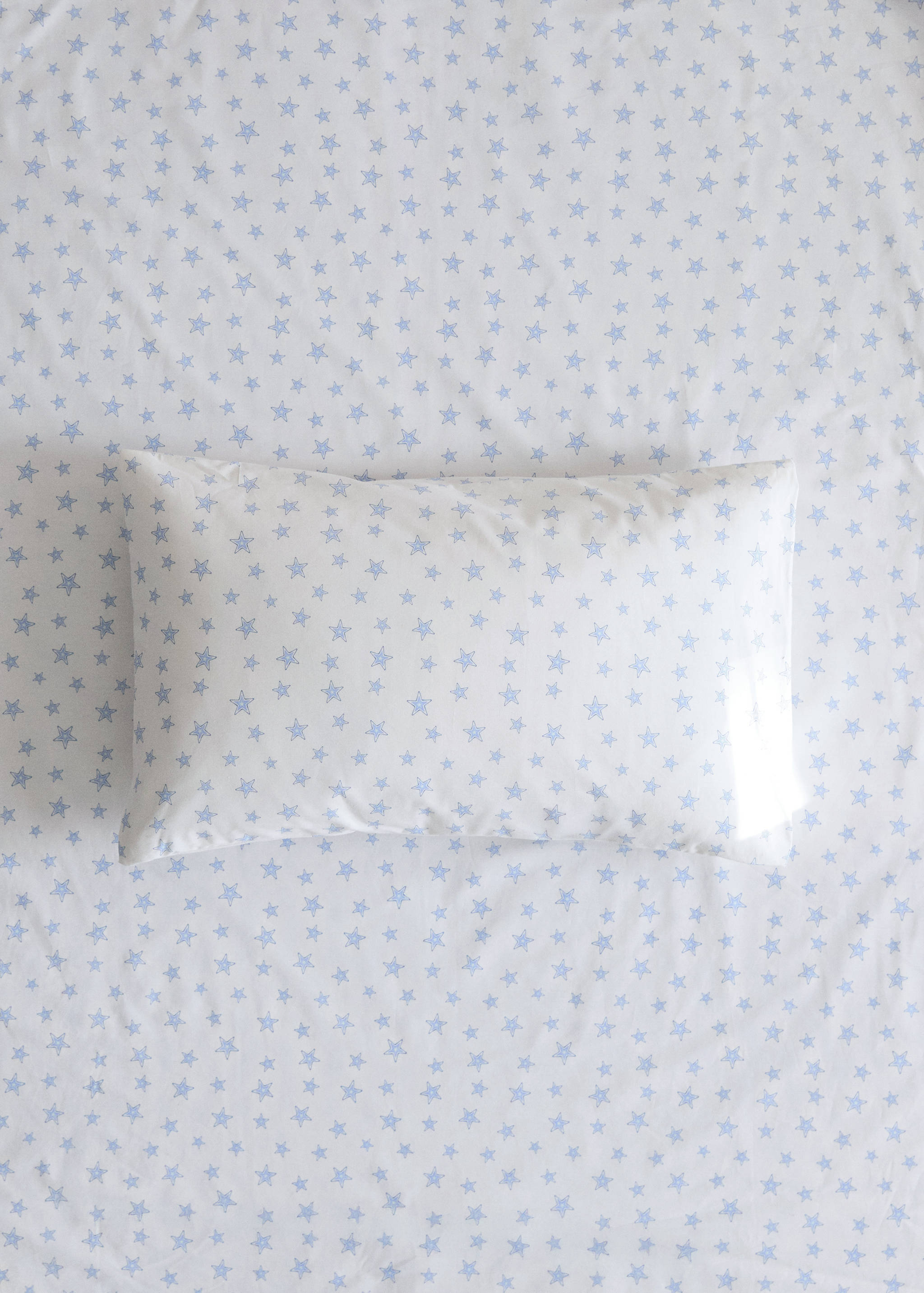 Children's pillowcase in cotton percale with star pattern 30x50 cm - General plane