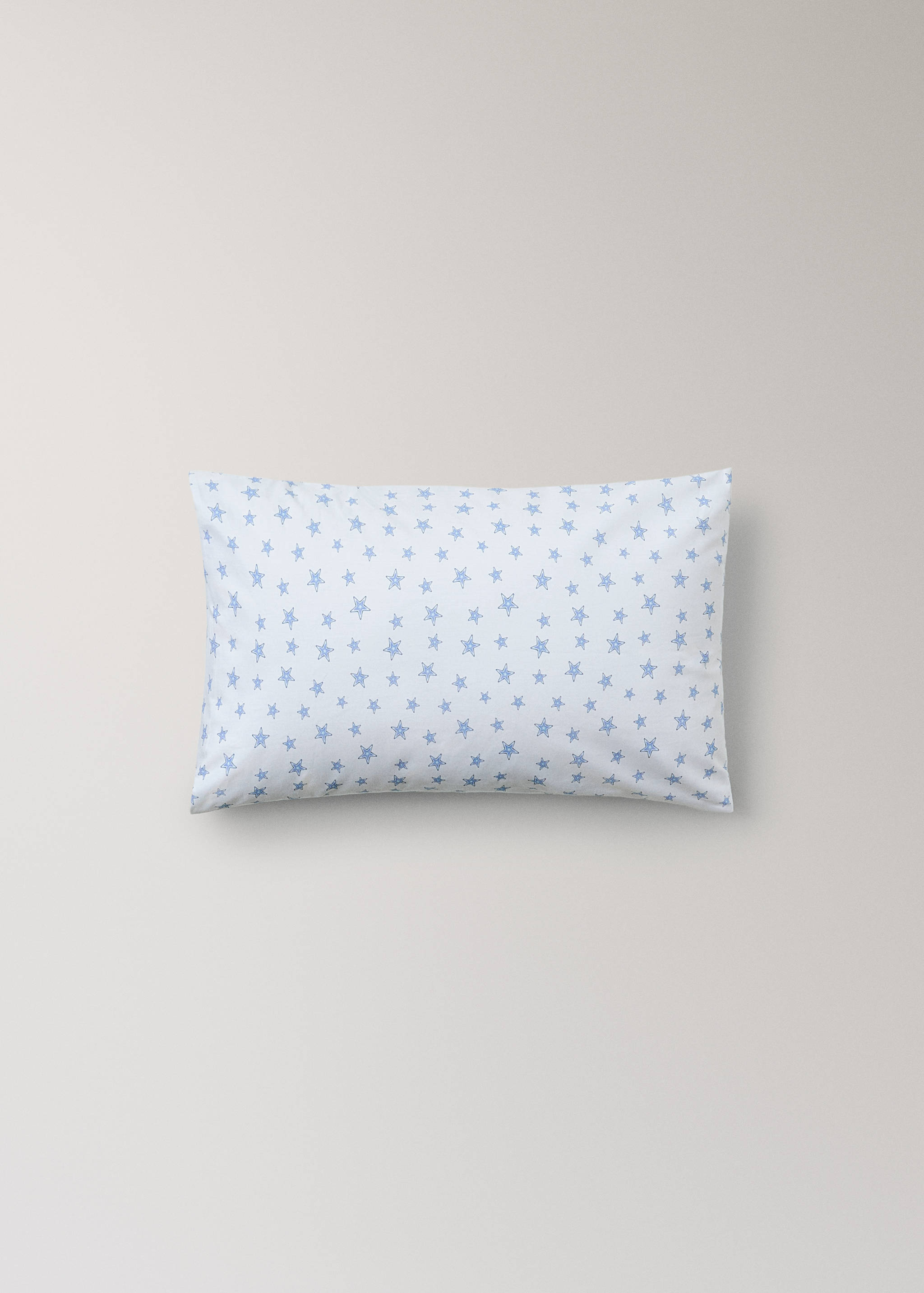 Star-patterned cotton percale children’s pillowcase 30 x 50 cm - Article without model