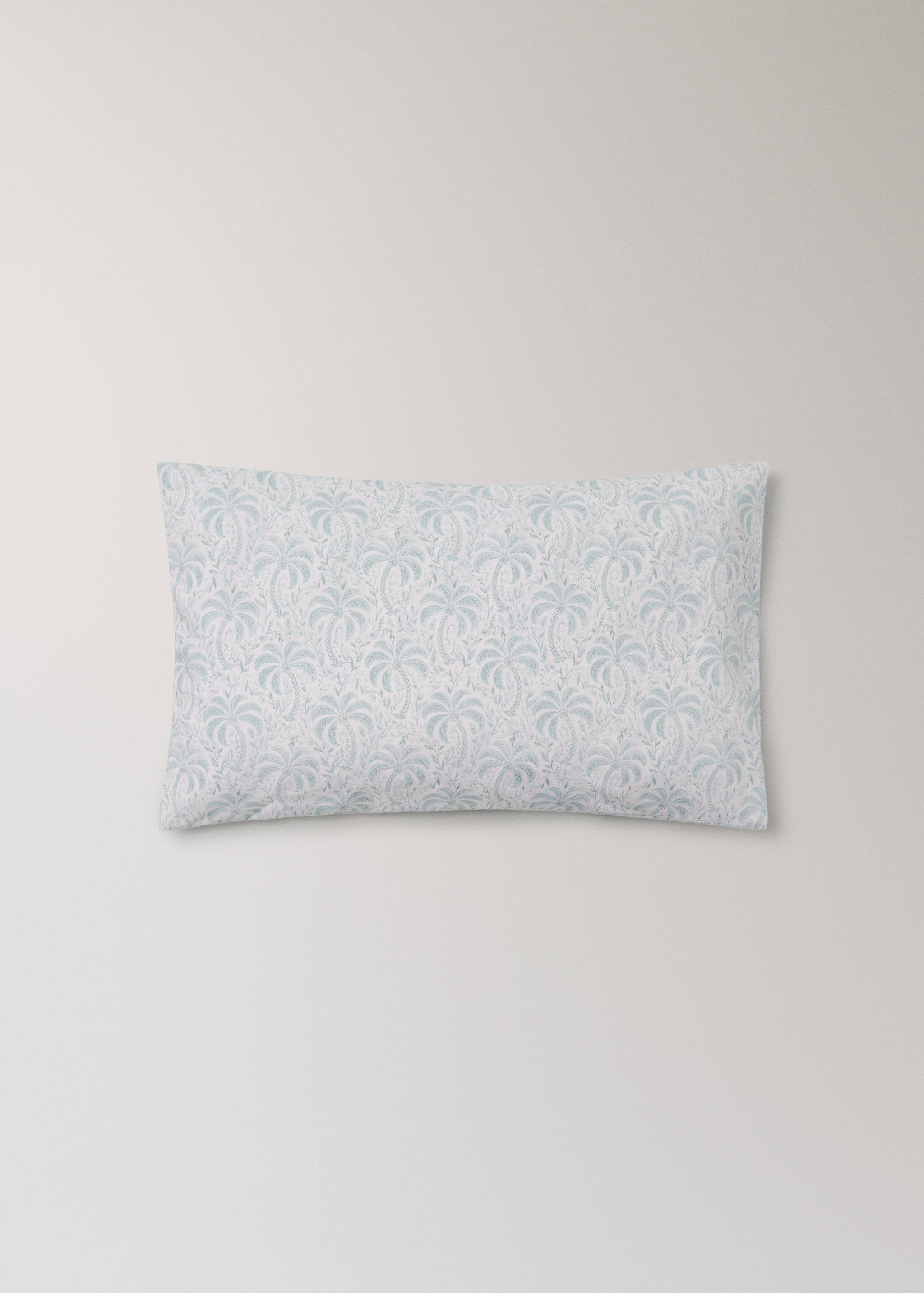 Cot bed pillowcase in percale cotton with palm tree design - Article without model