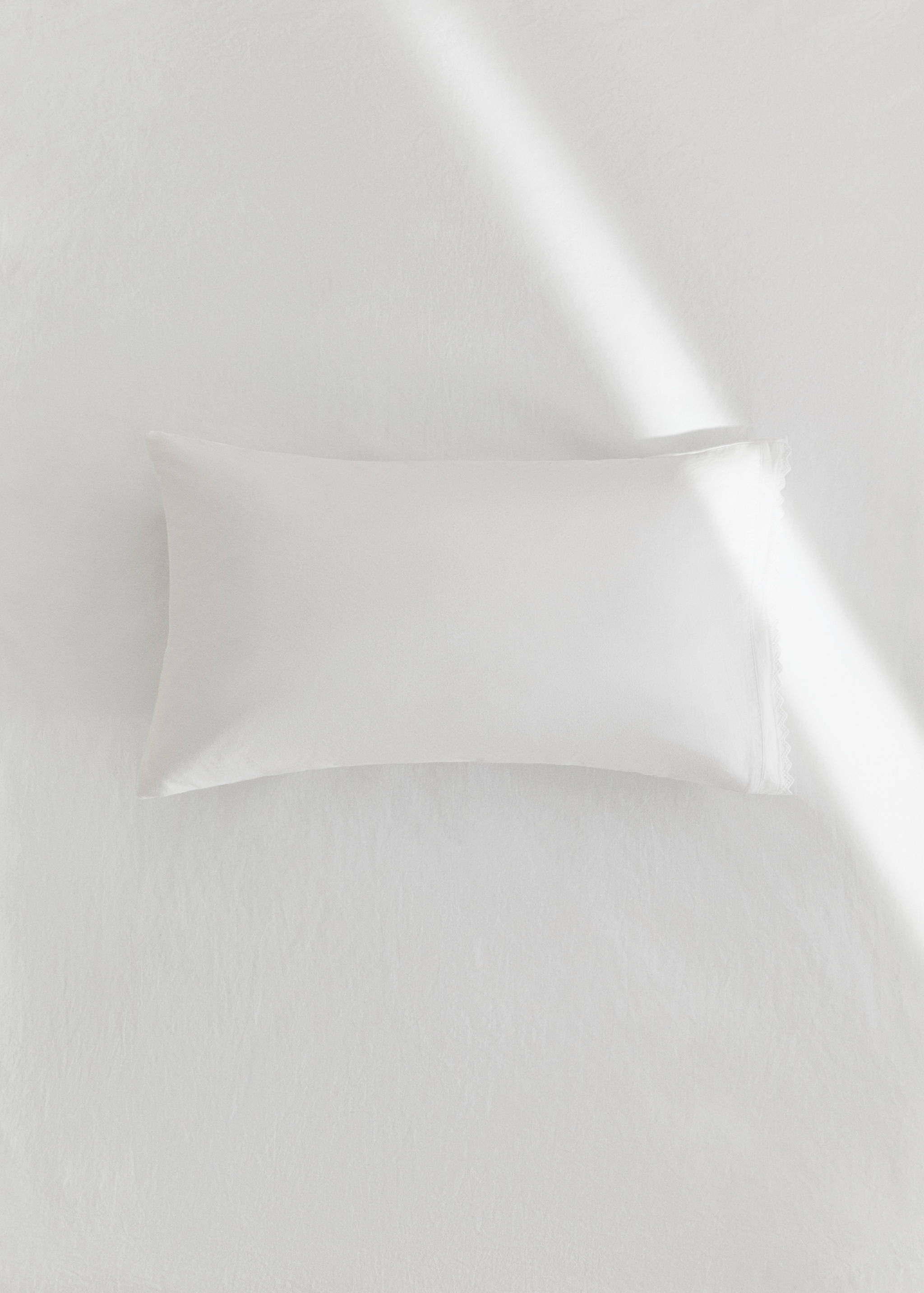 Cot pillowcase percale garment-washed 30x50 cm - General plane
