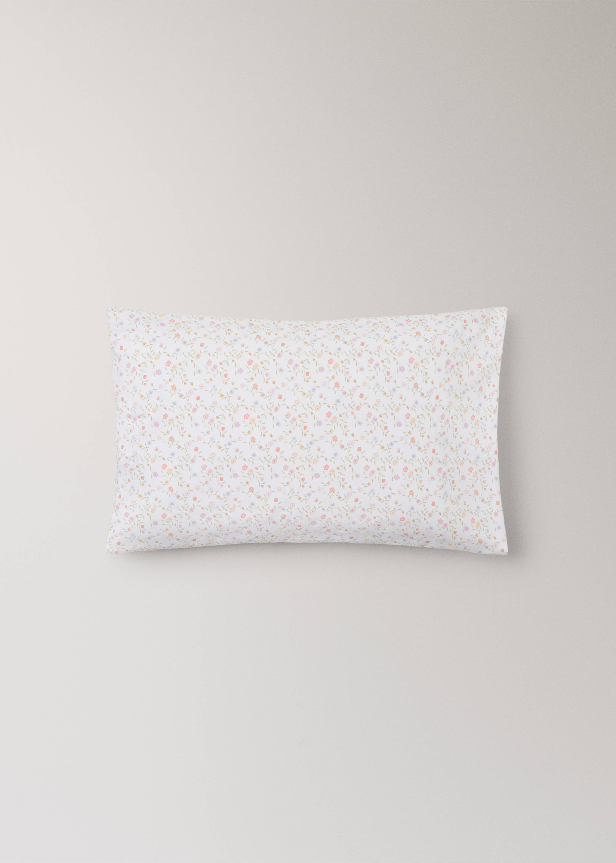 Cot bed pillowcase cotton floral - Article without model, Pink. Ref: 27054069-00.