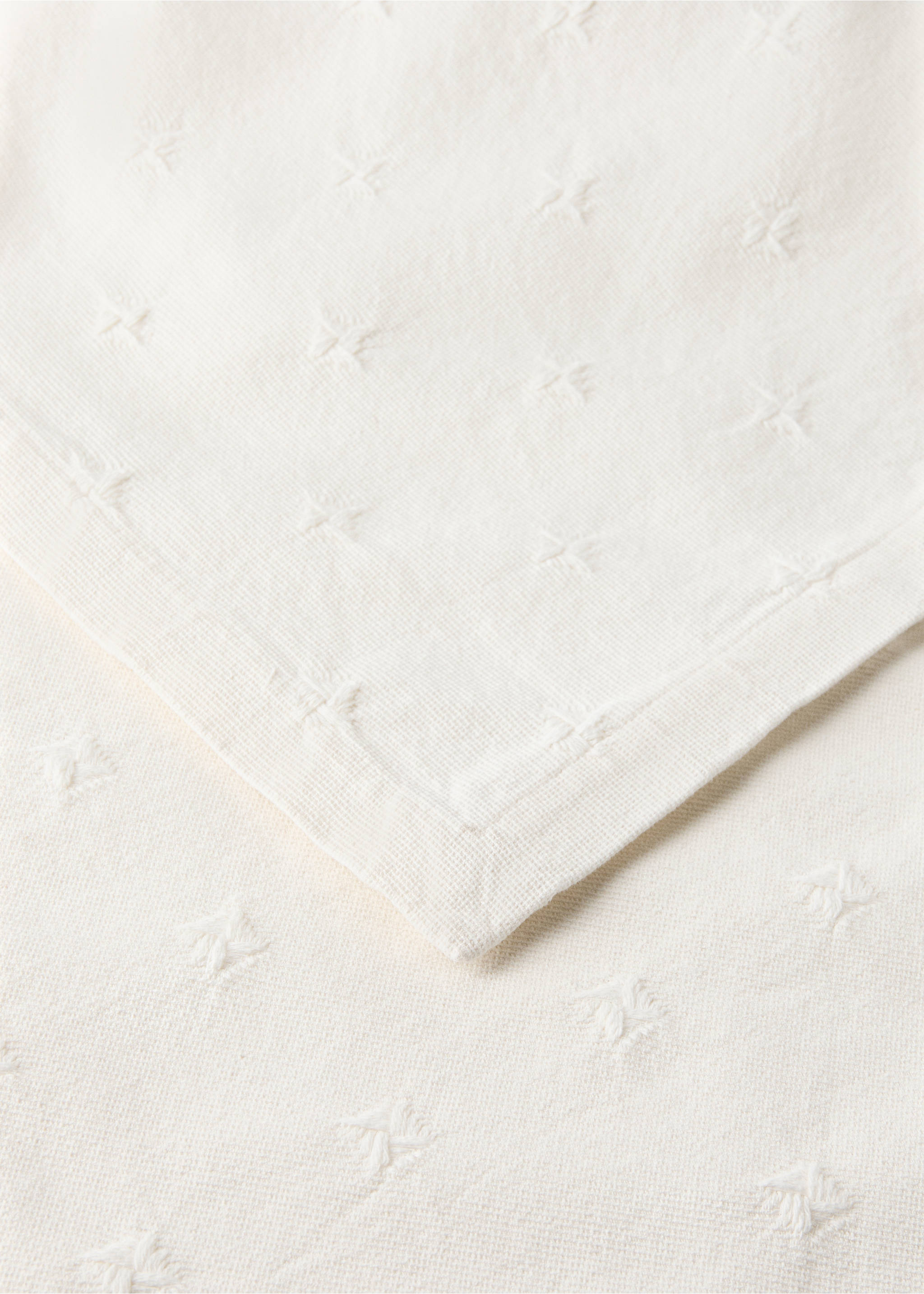 Spjälsängstäcke i bomullsjacquard - Detaljer om artikeln 2, Vit. Ref: 27054072-00.