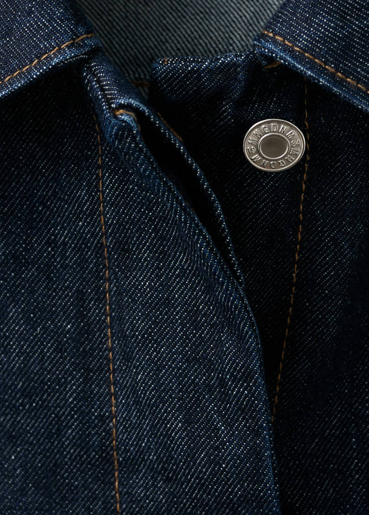 Fitted denim jacket with pockets — Open Blue