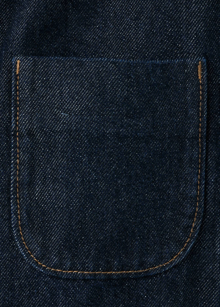 Fitted denim jacket with pockets — Open Blue