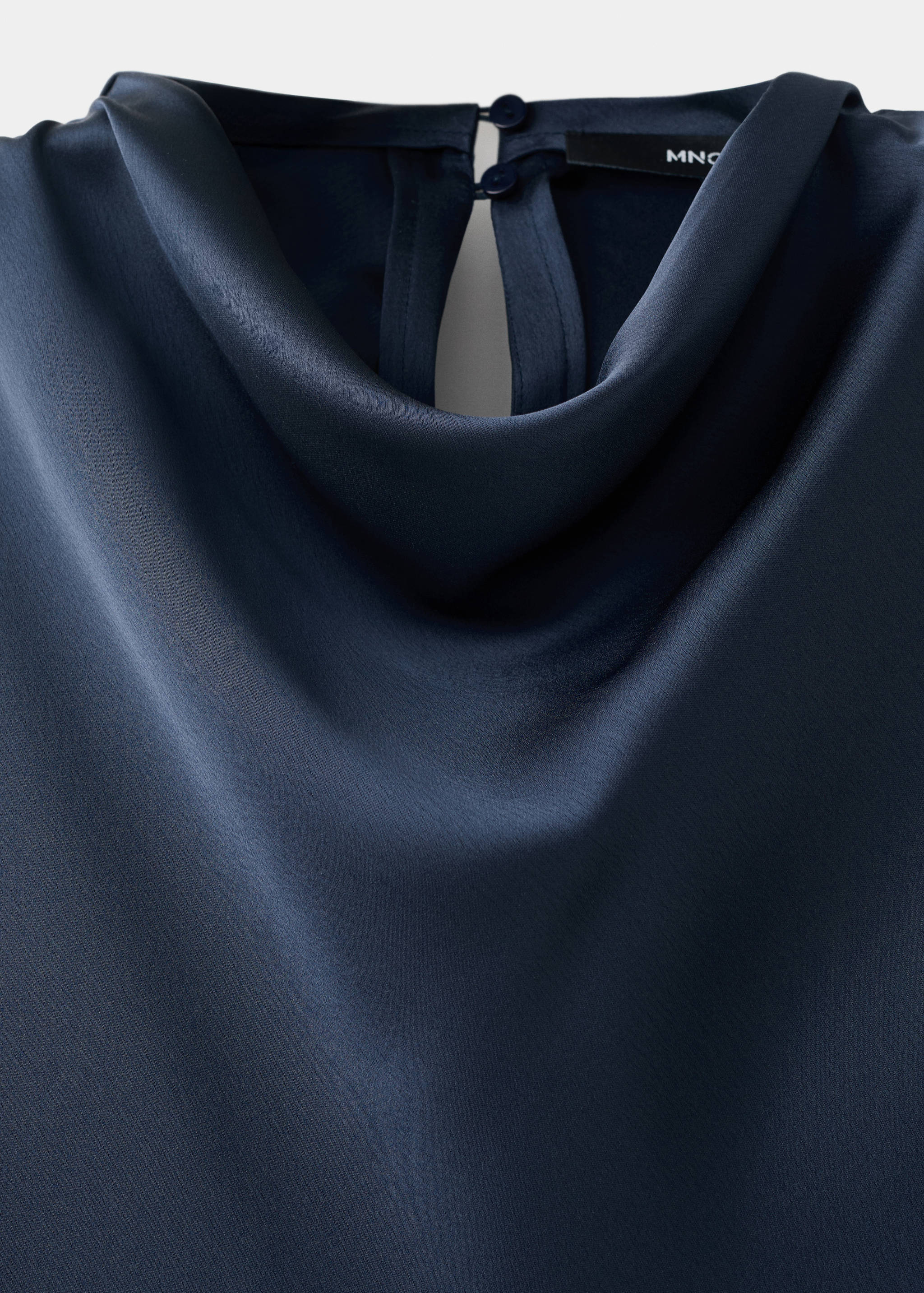Draped neck satin dress - Details of the article 0