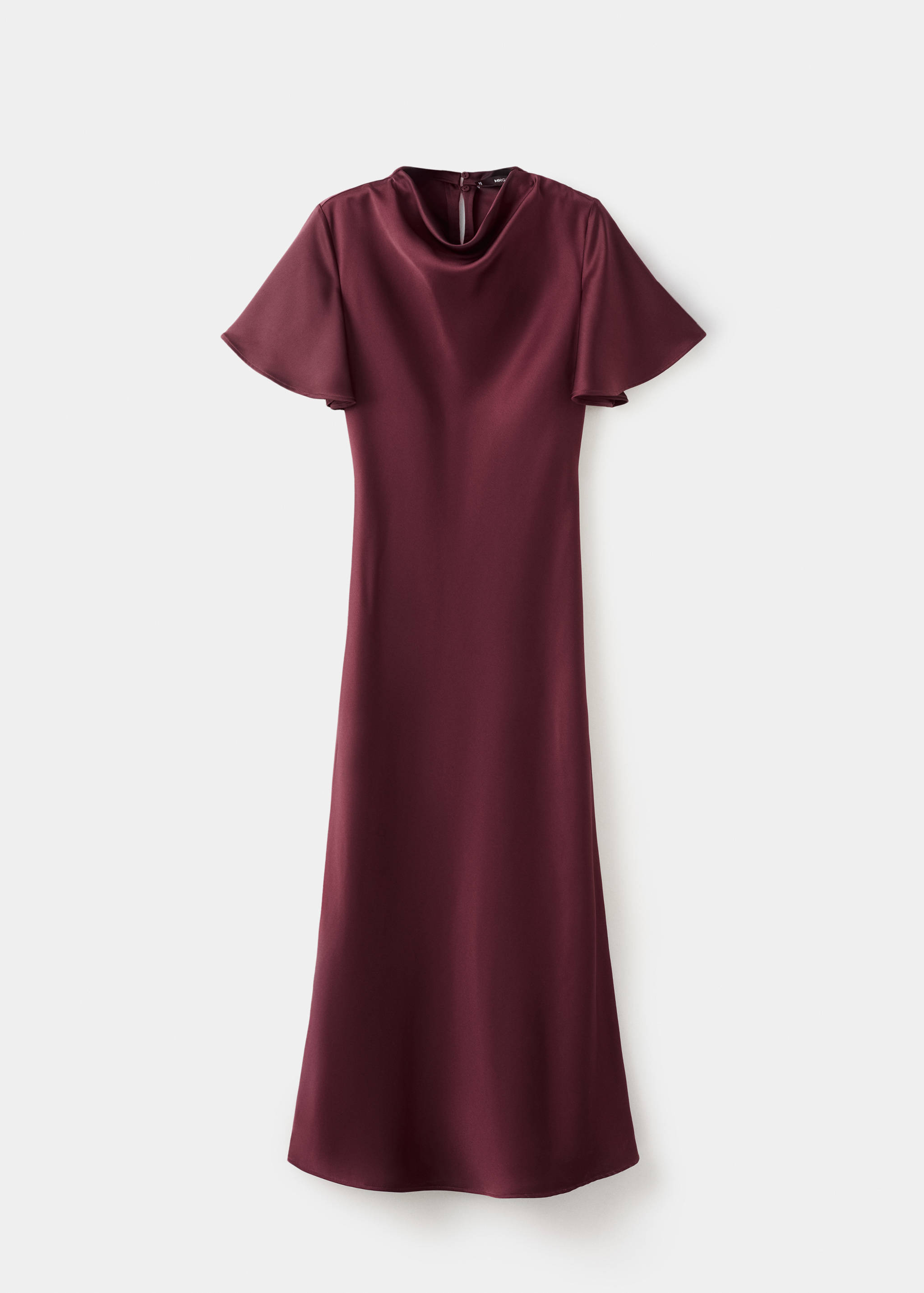 Draped neck satin dress - Article without model