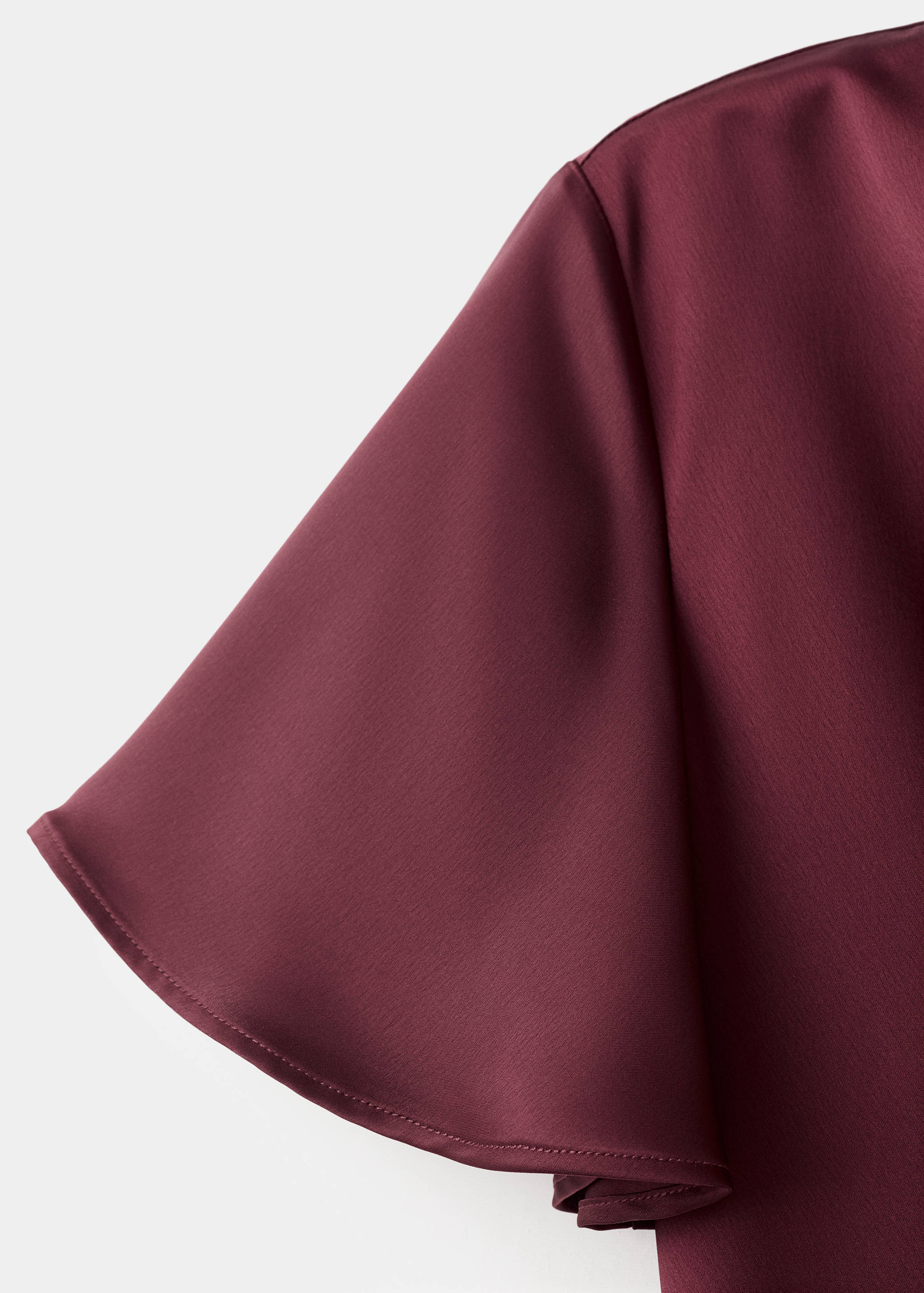 Draped neck satin dress - Details of the article 0