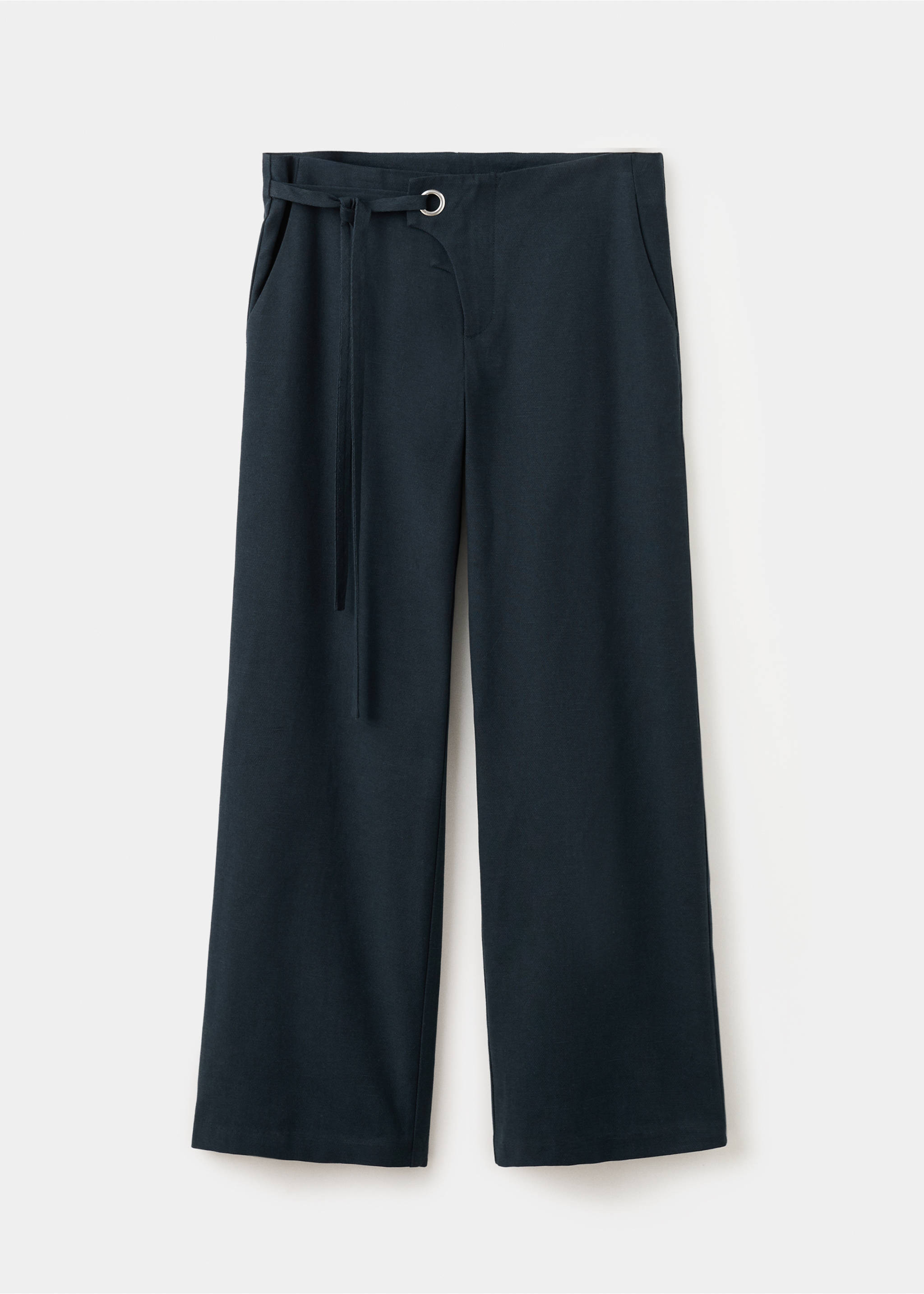 Pantalon droit nœud - Article sans modèle, Bleu marine. Ref: 27054078-00.