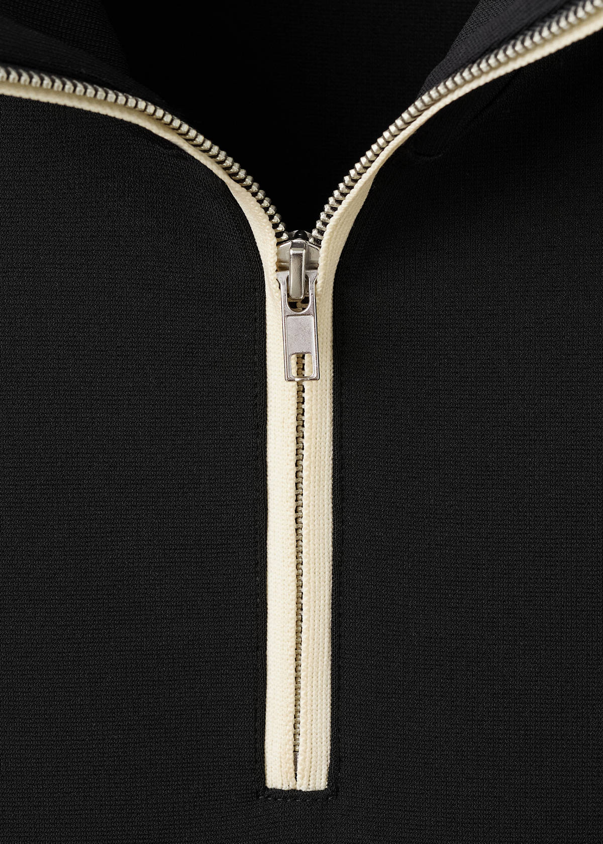Turtleneck sweatshirt with zip — Black