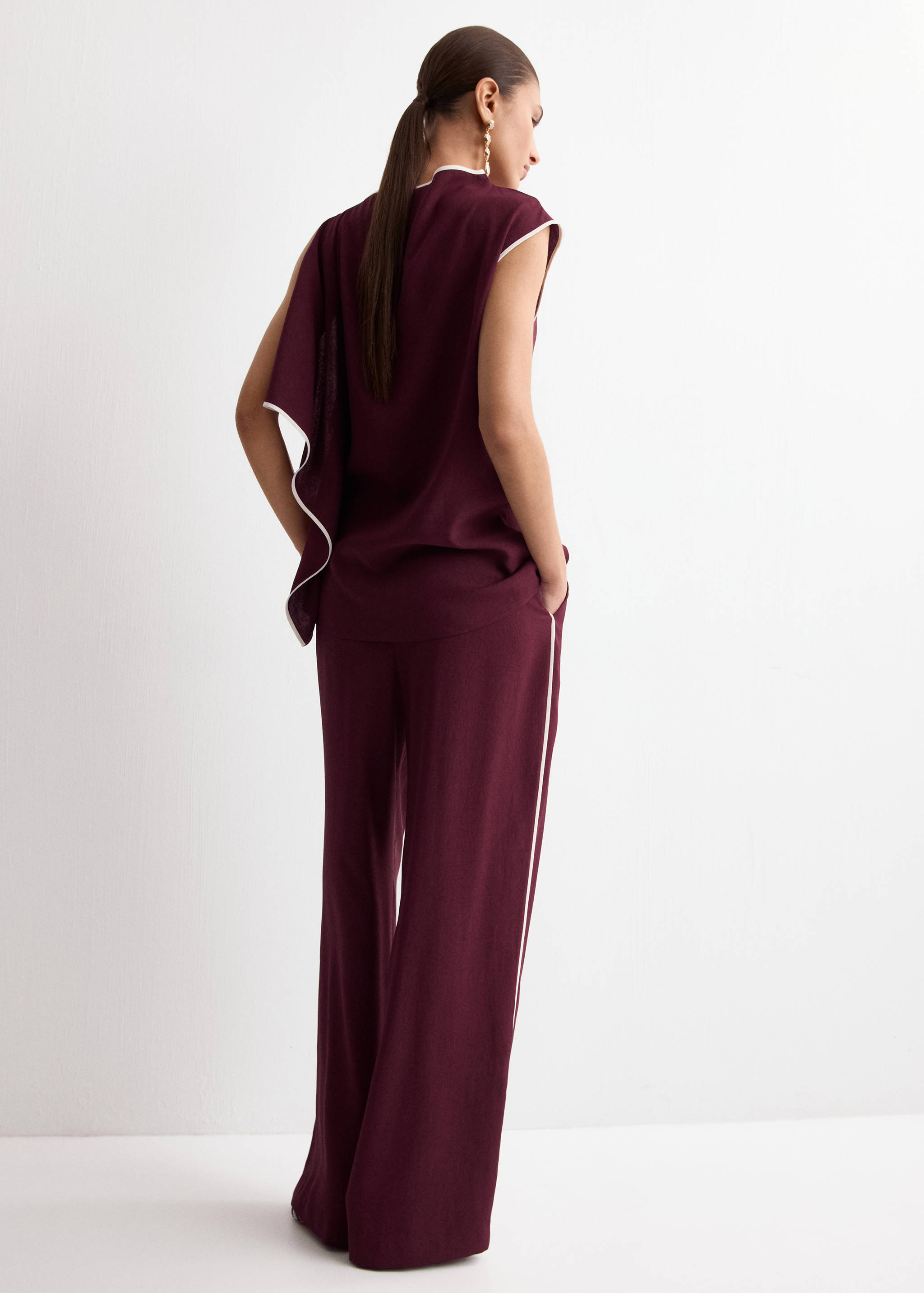 Pantalón recto raya contraste - Reverso del artículo