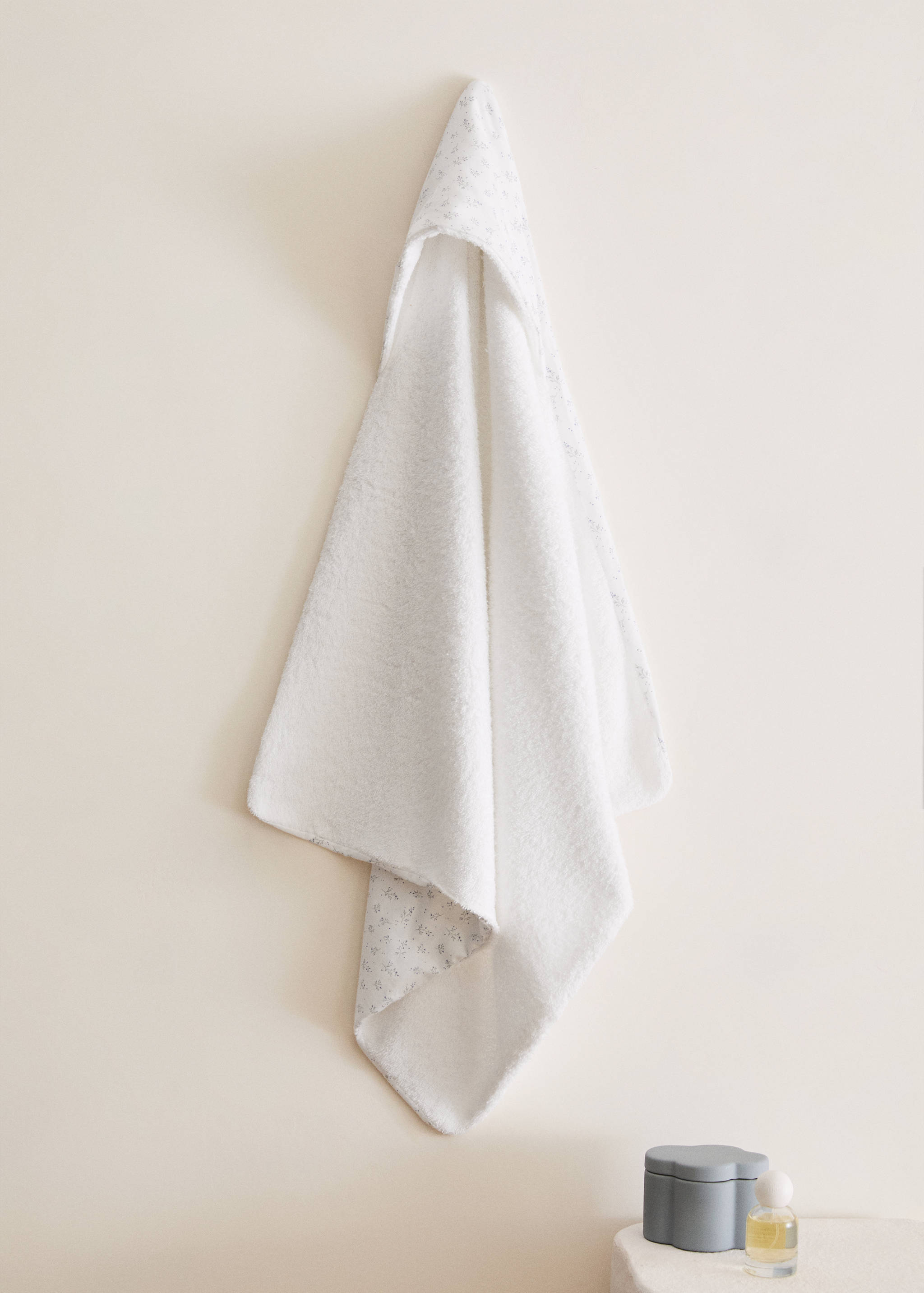 Cape de bain enfant coton fleurs - Plan général