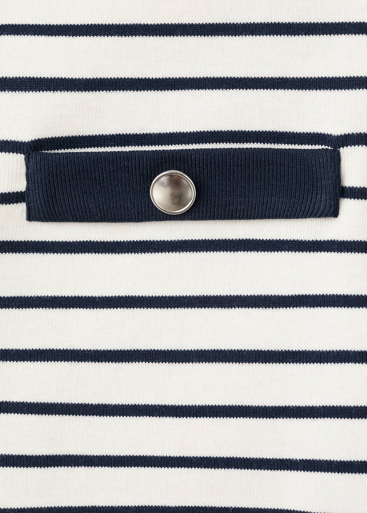 Striped cardigan with jewel buttons — Navy