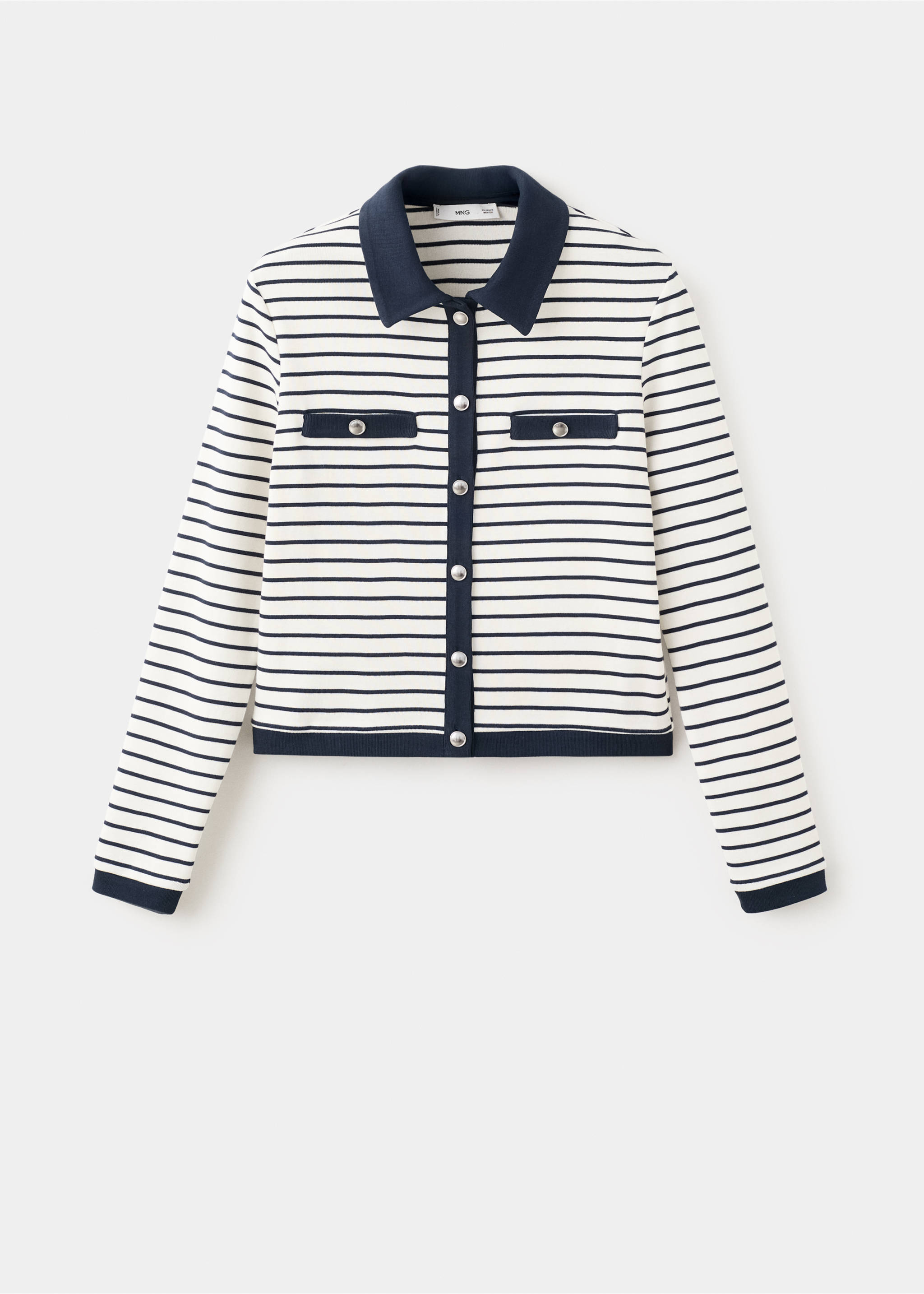 Striped cardigan with jewel buttons - Article without model, Navy. Ref: 27054083-00.