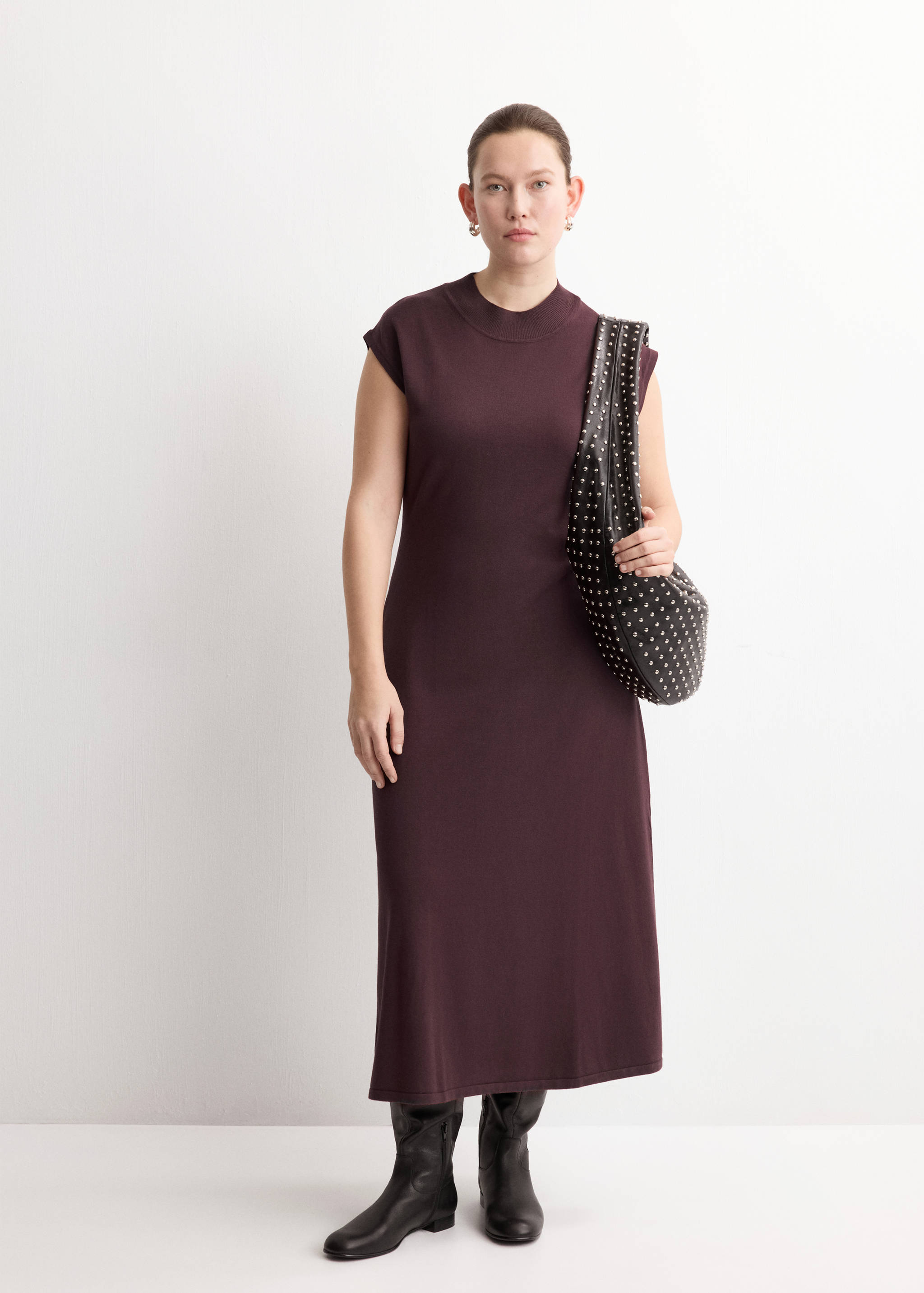 Perkins-neck knitted dress - Details of the article 3