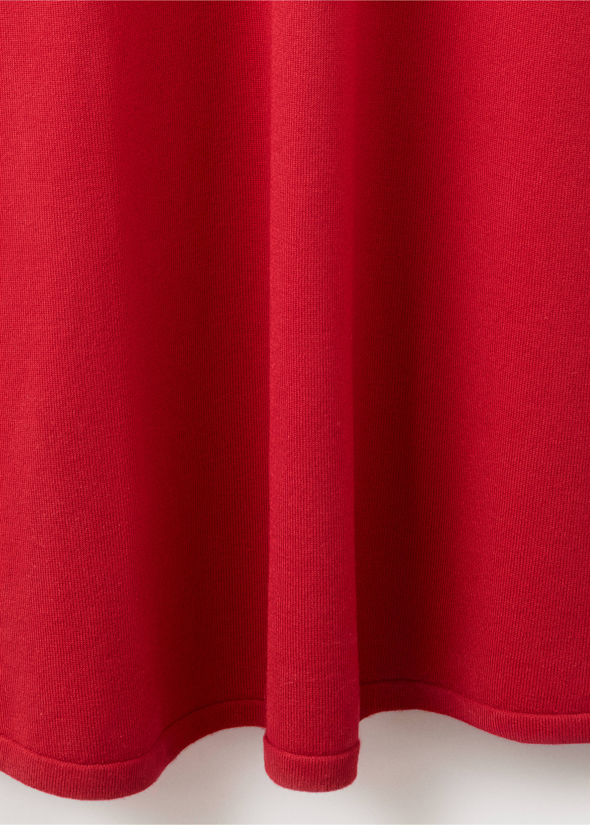 Perkins-neck knitted dress - Details of the article 0, Red. Ref: 27054084-00.