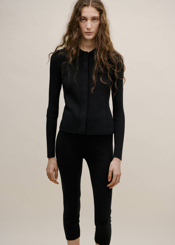Pocket knit cardigan — Black