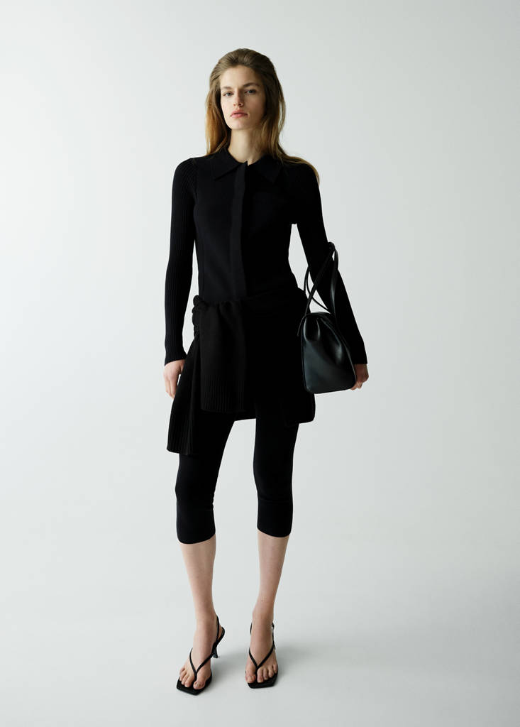 Pocket knit cardigan — Black