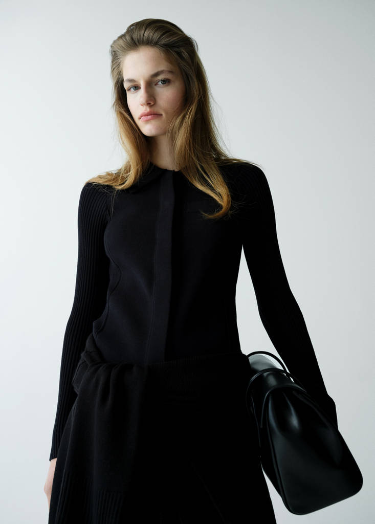 Pocket knit cardigan — Black