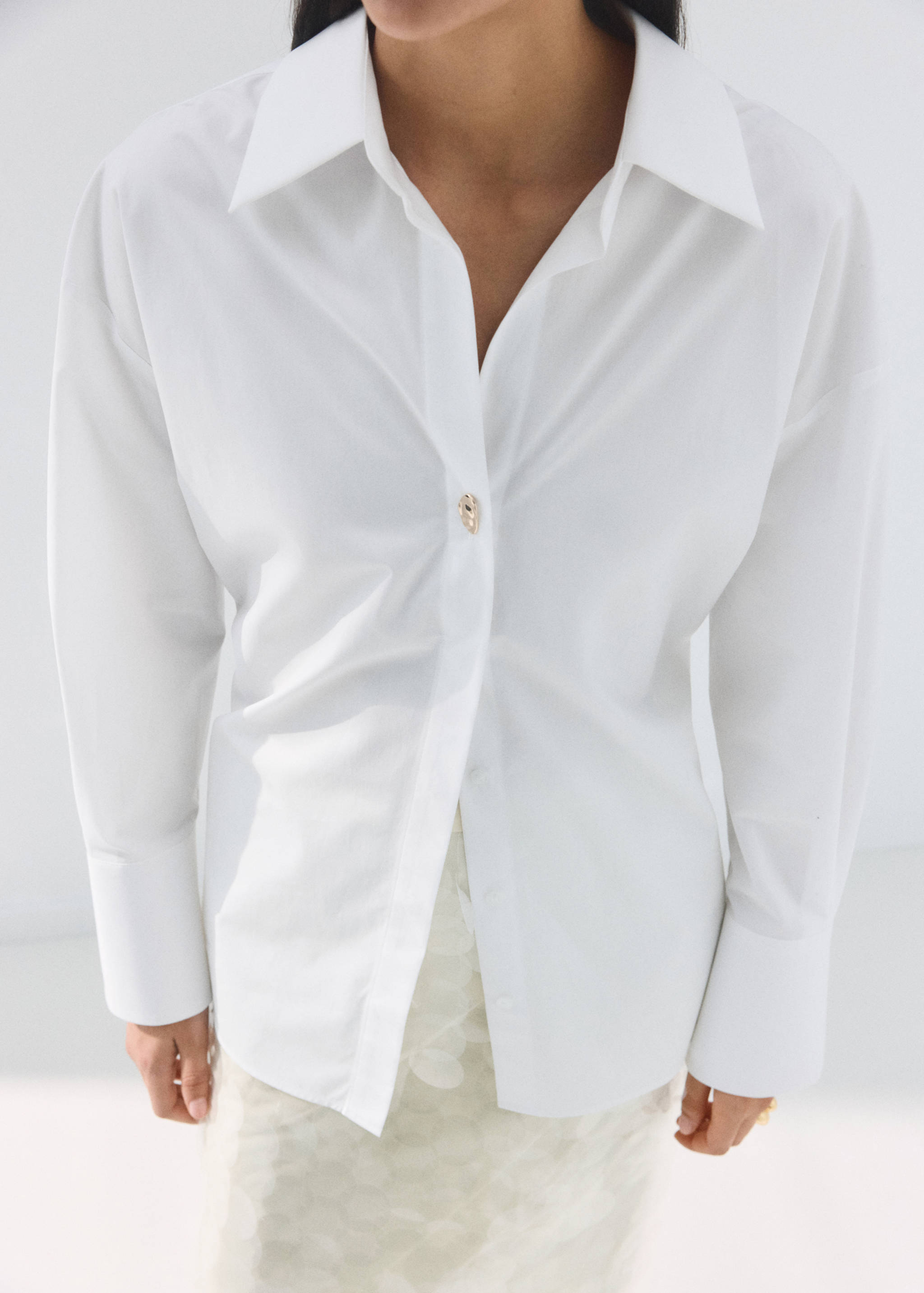 Cotton shirt with jewel buttons - Medium plane