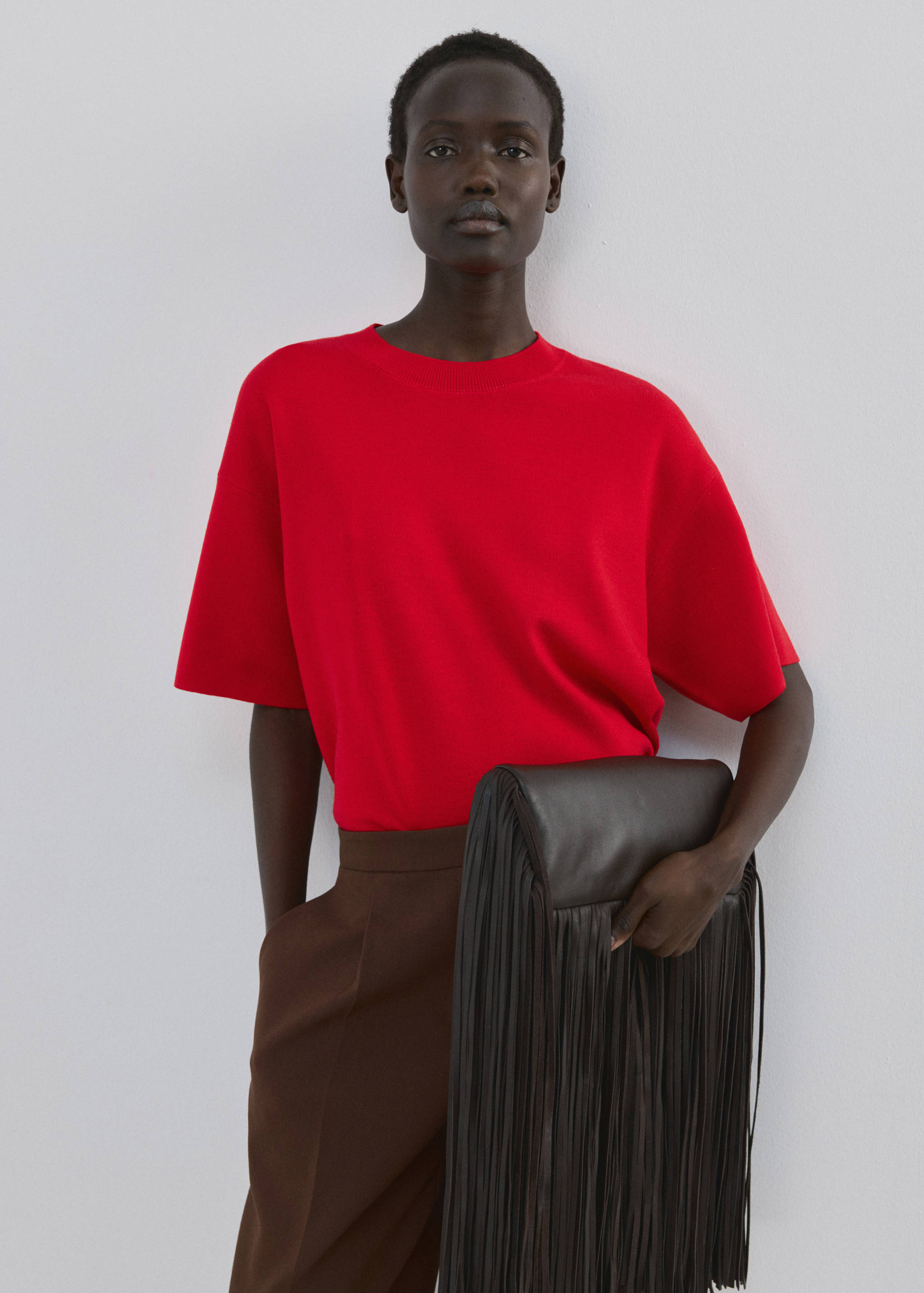 Pull-over manches courtes oversize - Plan moyen