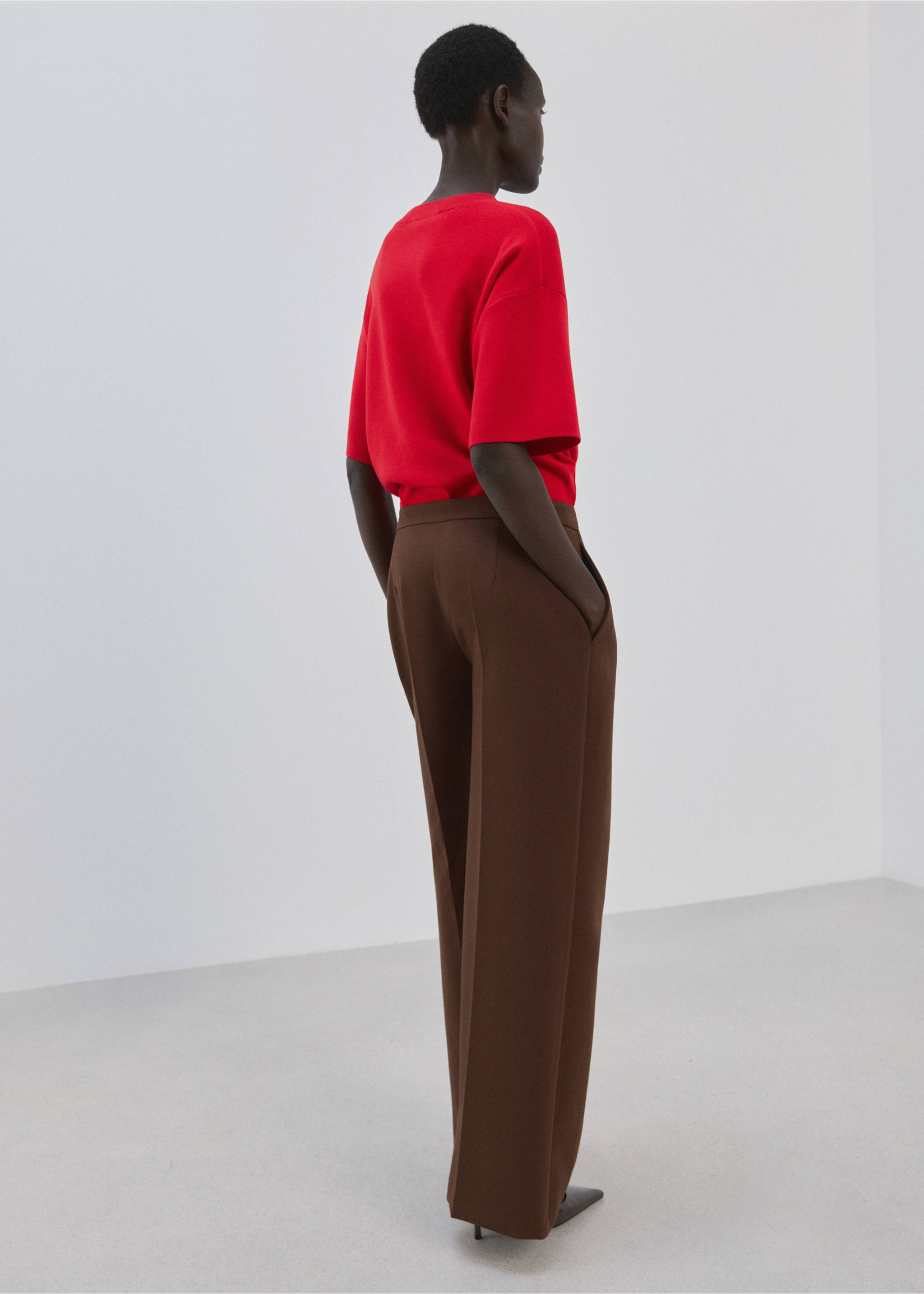 Pull-over manches courtes oversize - Verso de l’article, Rouge. Ref: 27054089-00.