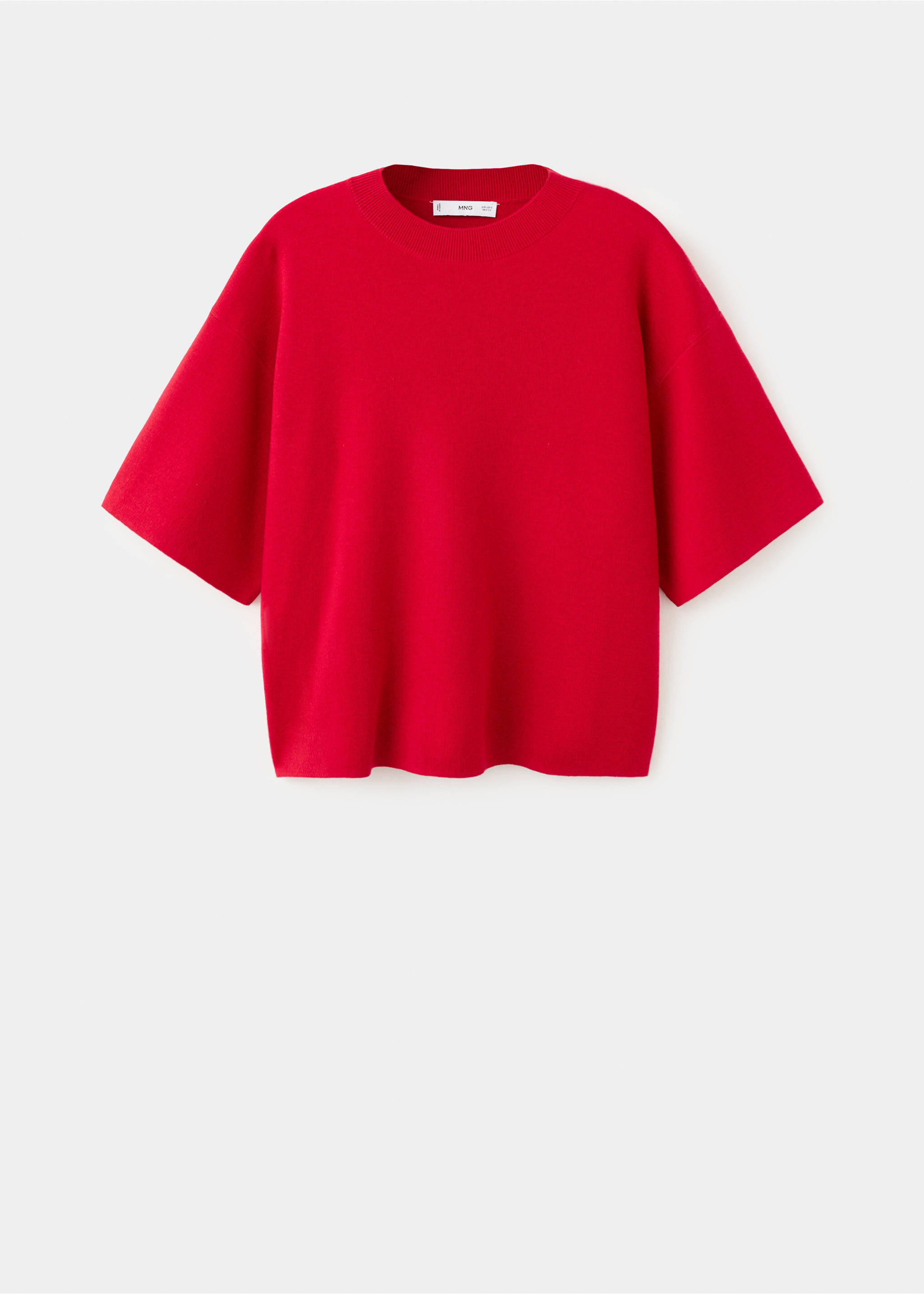 Oversize short sleeve sweater - Article without model, Red. Ref: 27054089-00.