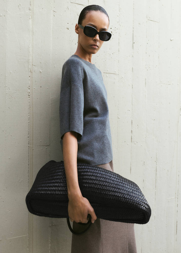 Oversize short sleeve sweater — Charcoal